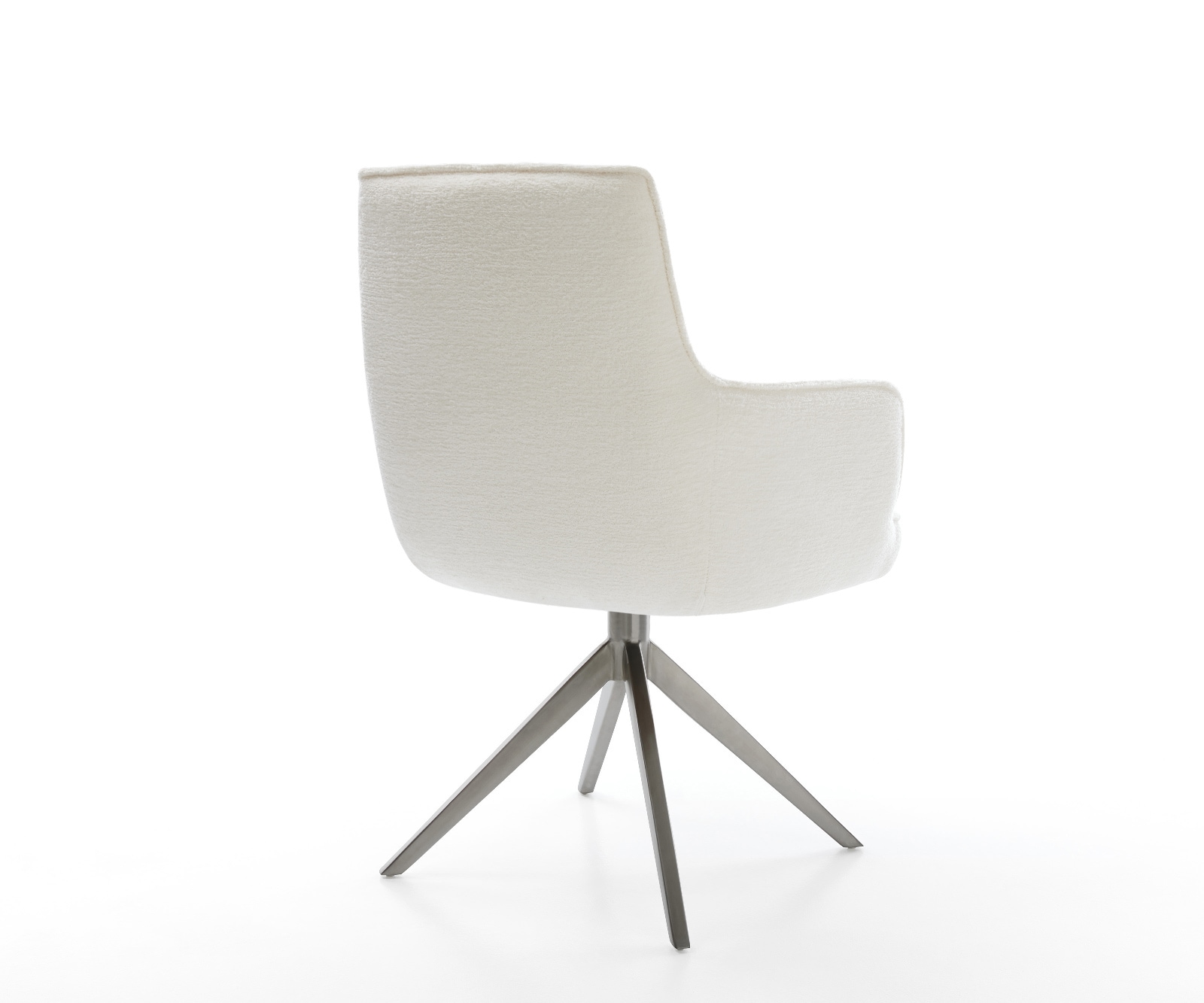 Drehstuhl Heira-Flex mit Armlehnen Bouclé Soft Beige Kreuzgestell breit Graphit 360° drehbar Wippfunktion Taschenfederkern 4