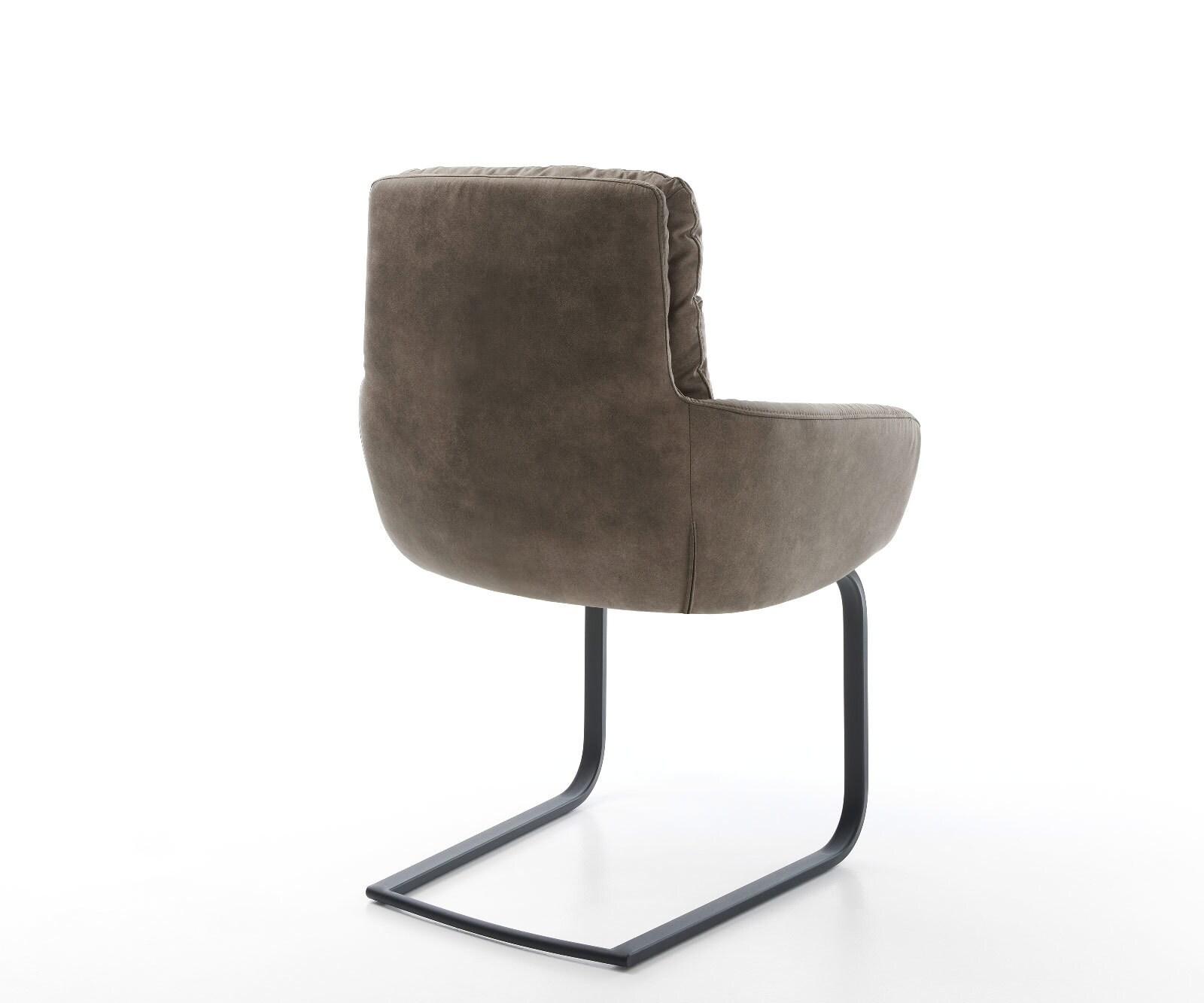 Freischwinger Abelia-Flex mit Armlehnen Mikrofaser Taupe Vintage Freischwinger flach Schwarz 4