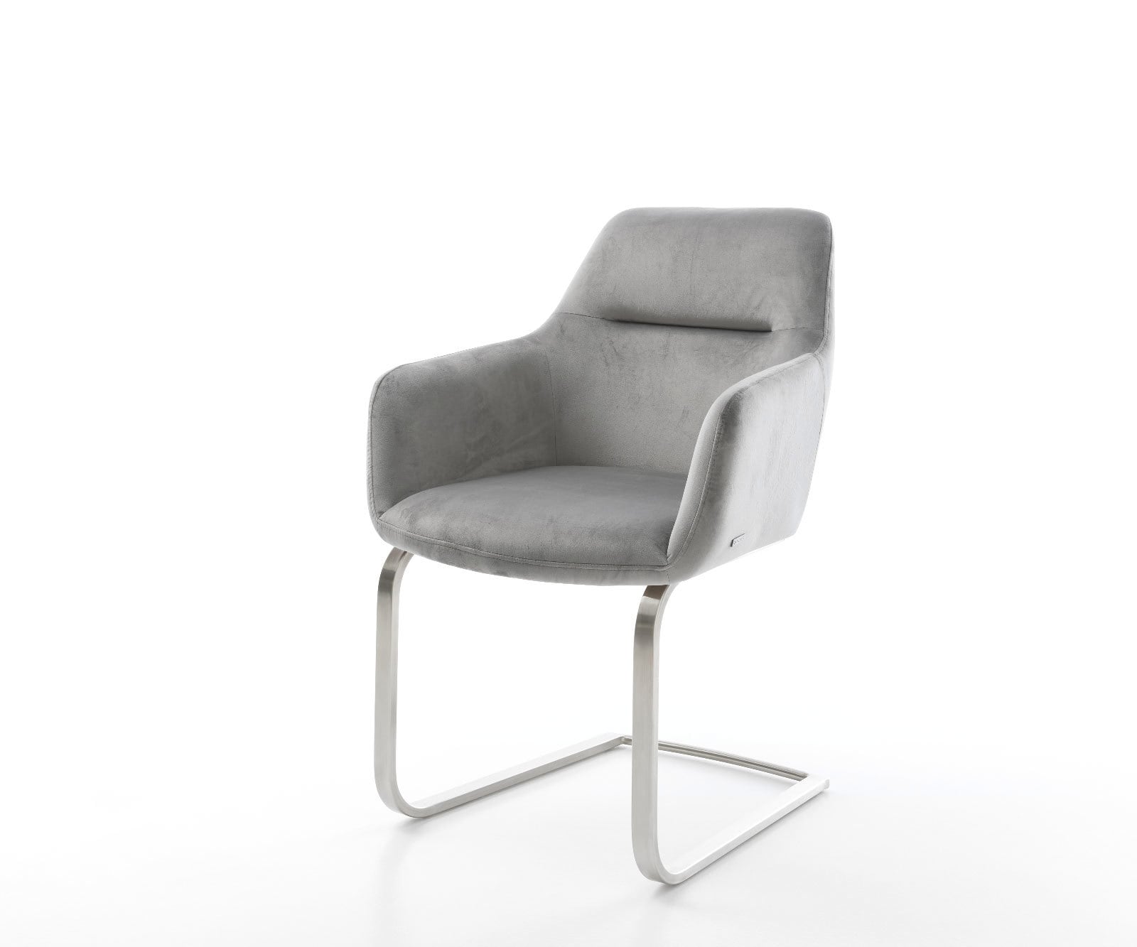 Freischwinger Pejo-Flex Samt Grau Freischwinger flach Edelstahl Taschenfederkern Freischwinger Pejo-Flex Samt Grau Freischwinger flach Edelstahl Taschenfederkern