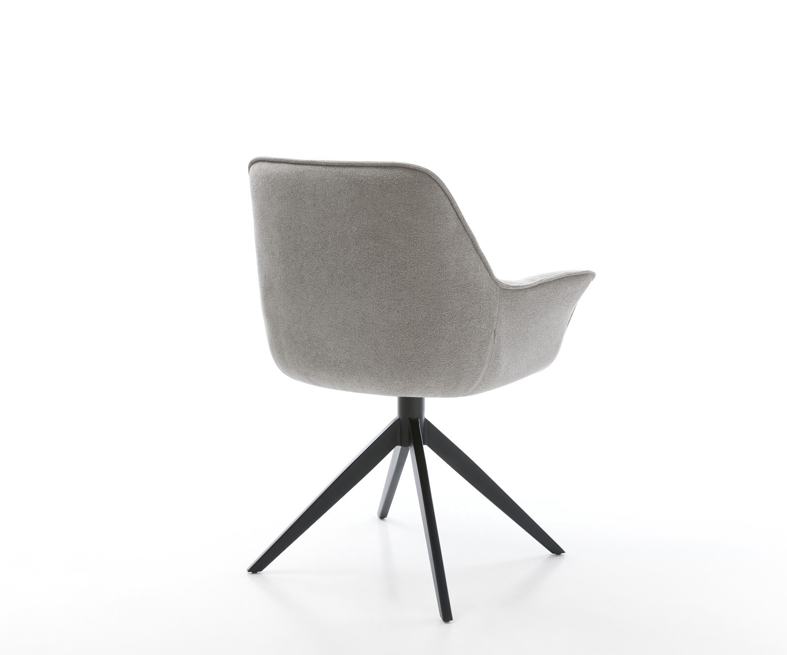 Drehstuhl Kaira-Flex Strukturstoff Soft Grau Kreuzgestell breit Schwarz 360° drehbar Wippfunktion 4