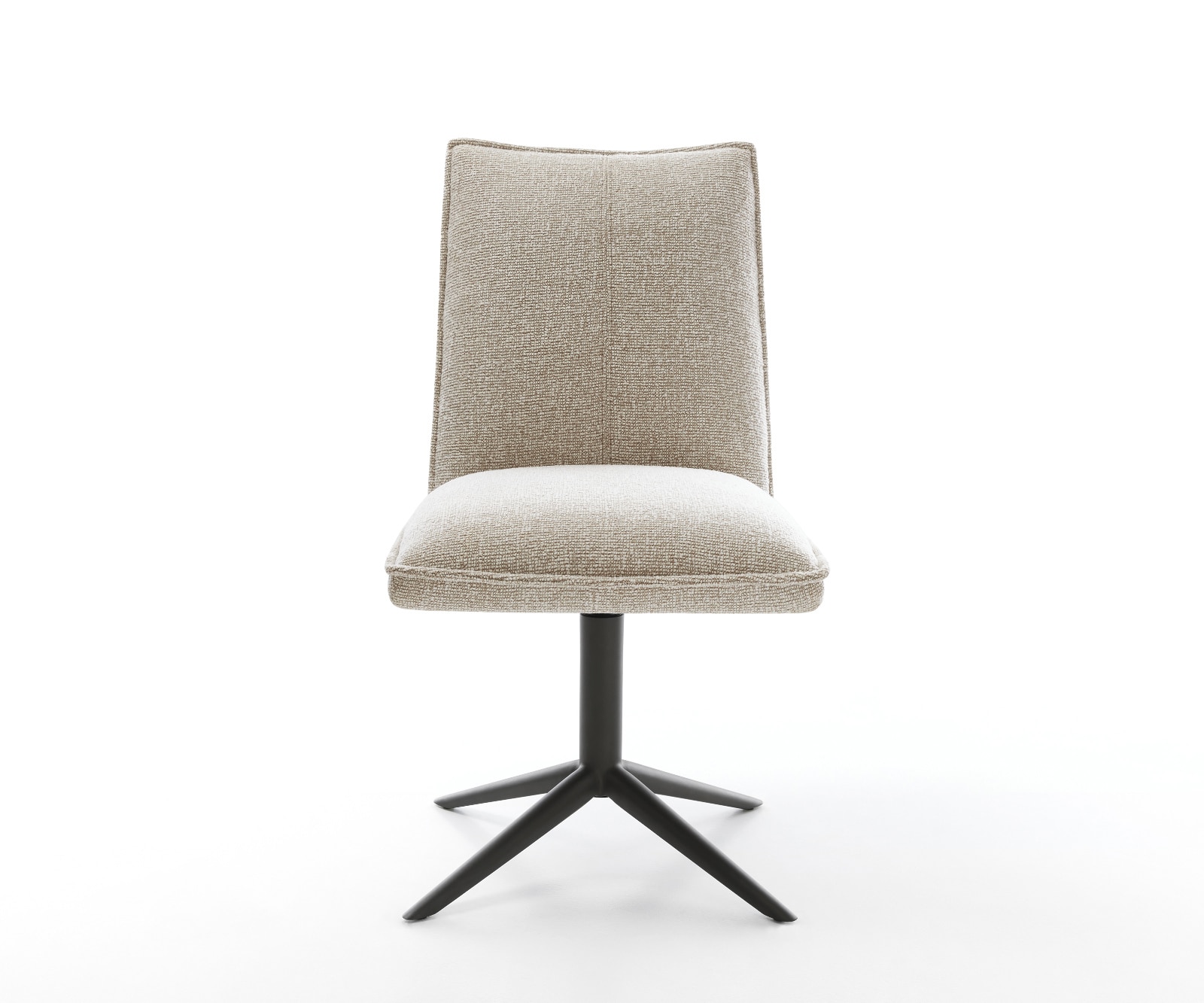 Drehstuhl Lelio-Flex Webstoff Soft Beige Fußkreuz Schwarz 360° drehbar Wippfunktion Taschenfederkern 1