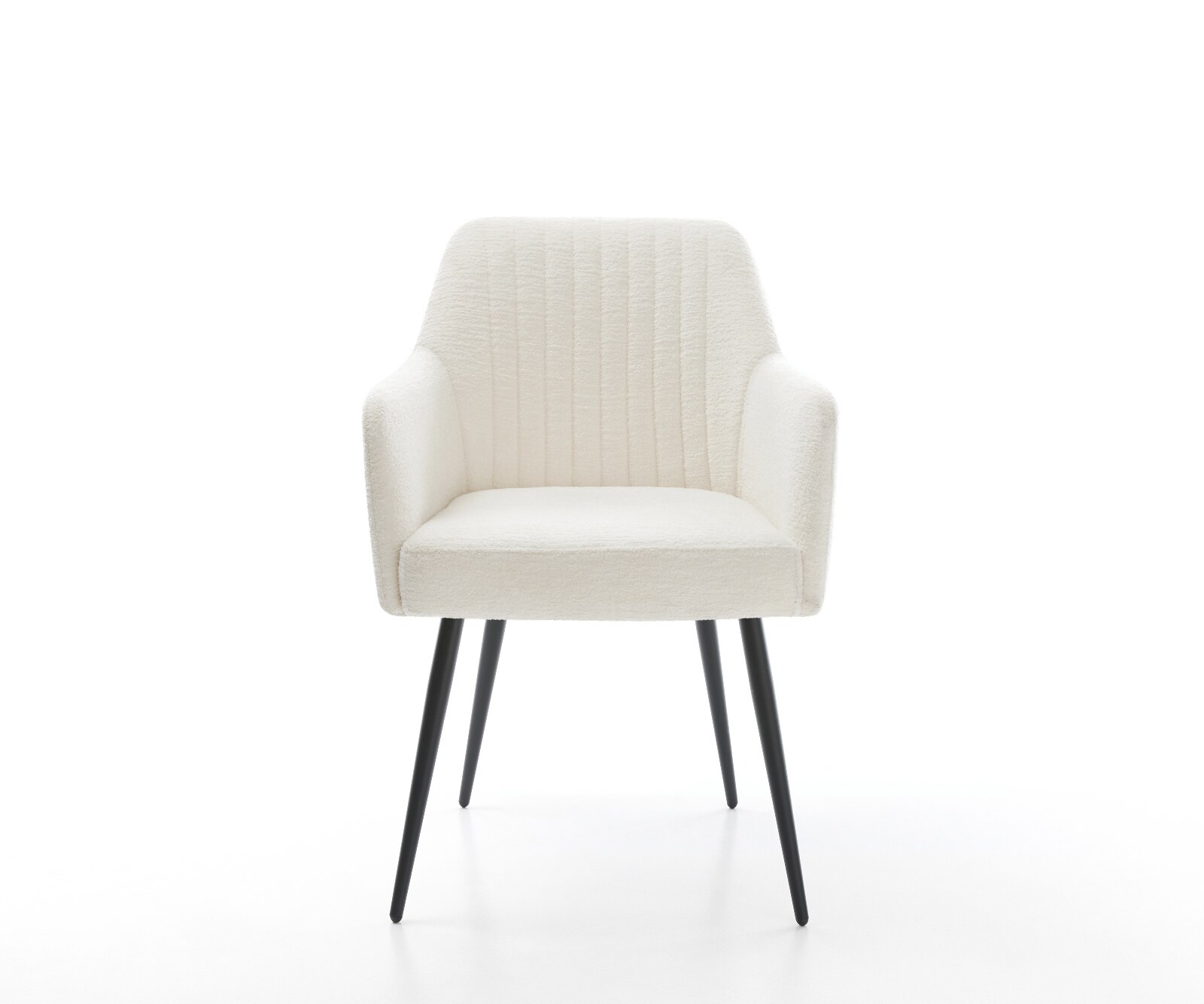 Esszimmerstuhl Greg-Flex Bouclé Soft Beige 4-Fuß konisch Schwarz Taschenfederkern 2