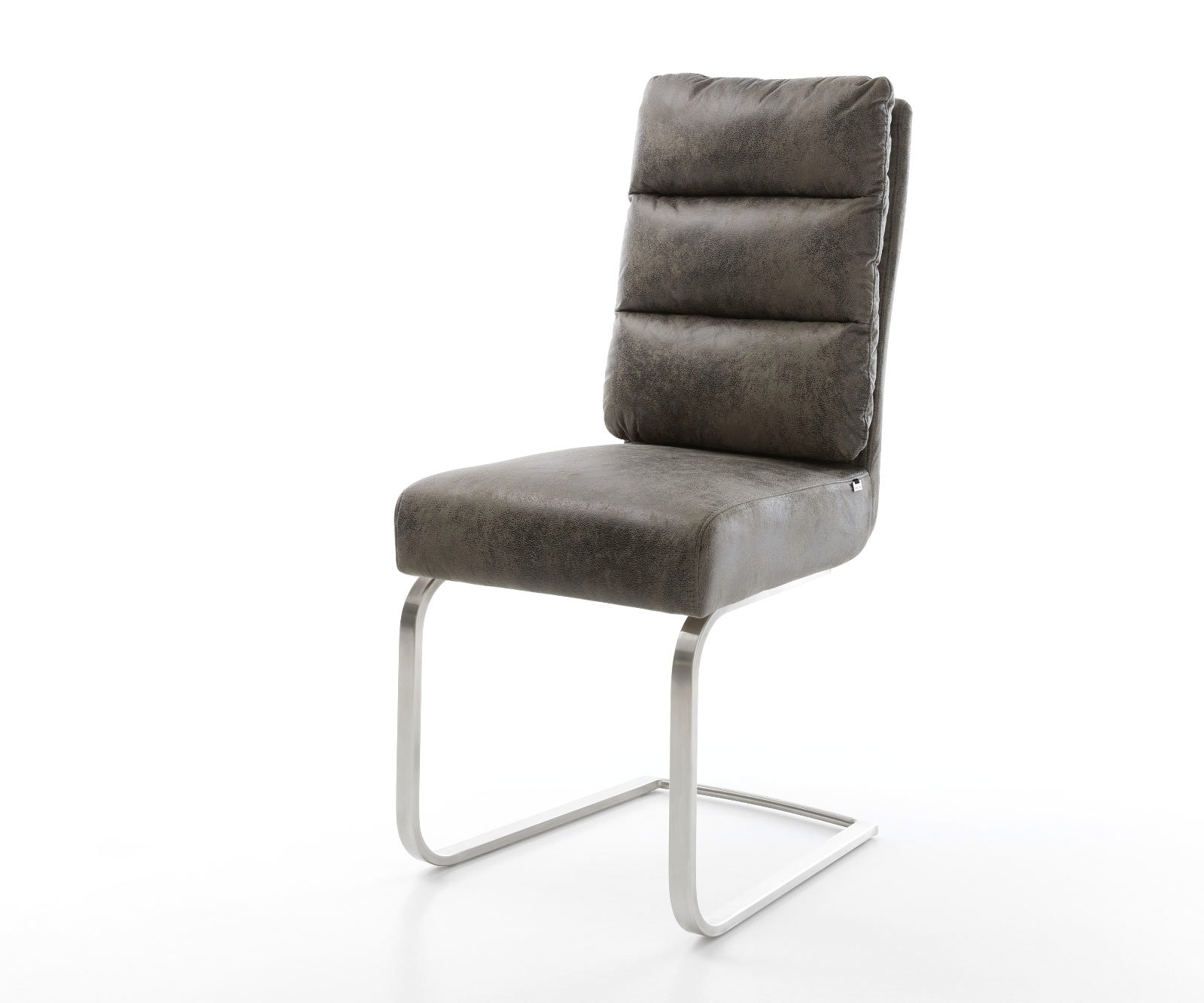 Freischwinger Pela-Flex Mikrofaser Grau Antik Freischwinger flach Edelstahl Taschenfederkern Freischwinger Pela-Flex Mikrofaser Grau Antik Freischwinger flach Edelstahl Taschenfederkern