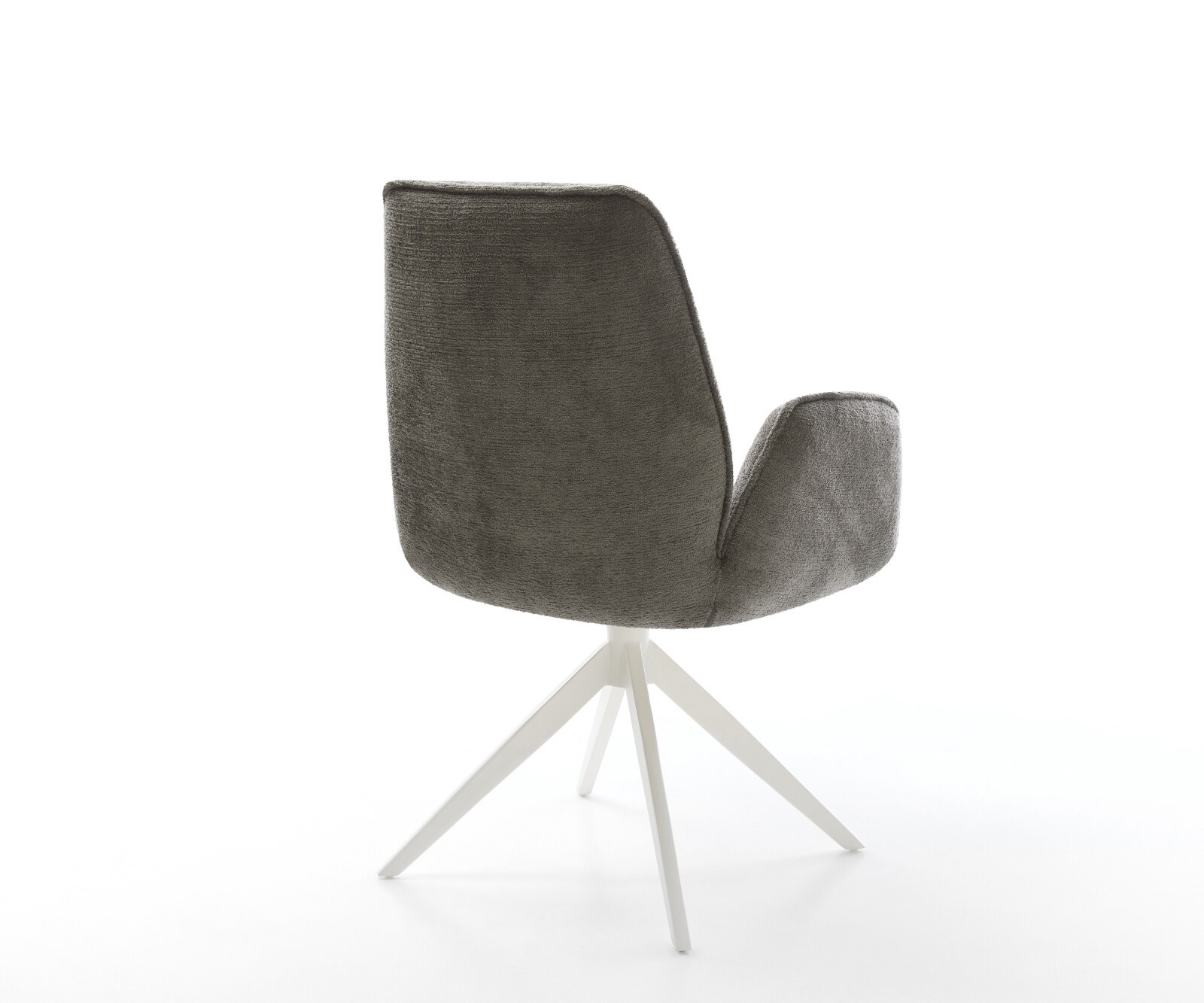 Drehstuhl Zoa-Flex Bouclé Soft Schlamm Kreuzgestell breit Weiß 360° drehbar Wippfunktion Taschenfederkern 4