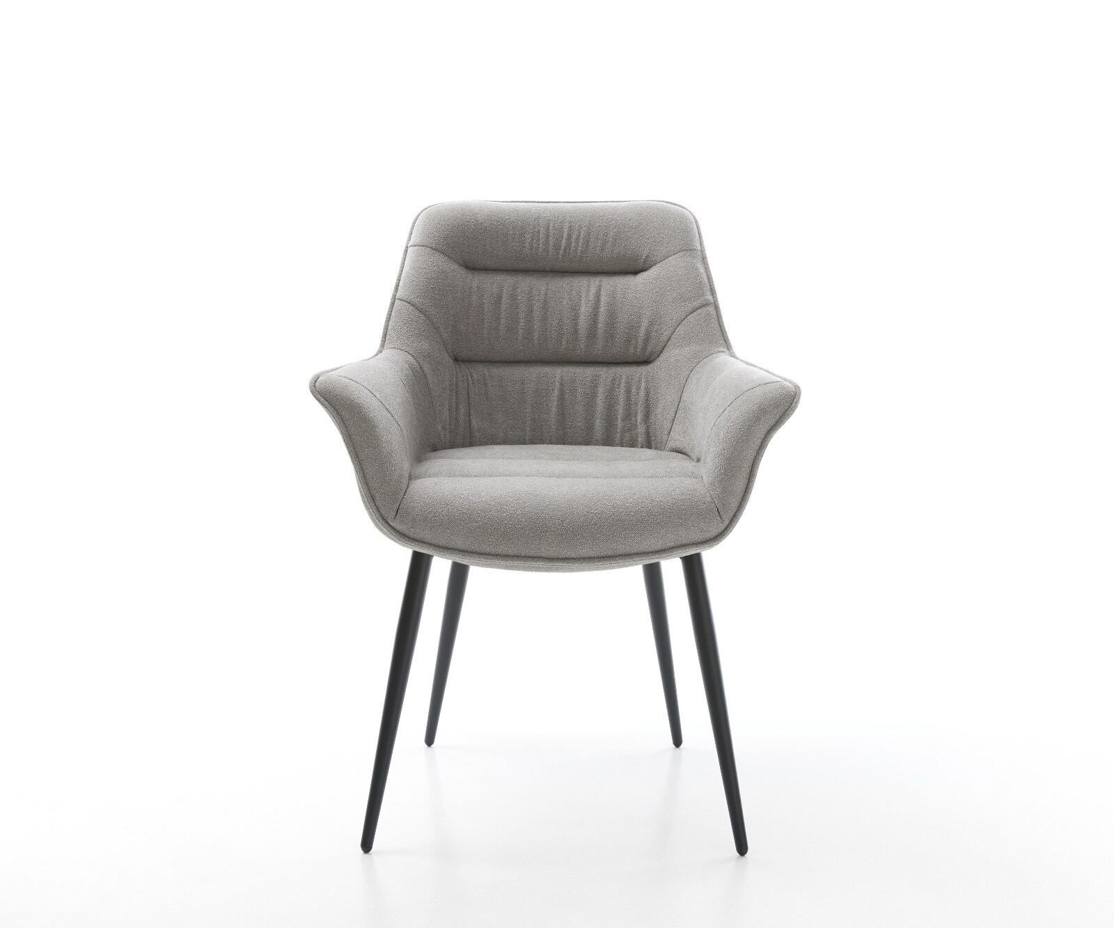 Esszimmerstuhl Kaira-Flex Strukturstoff Soft Grau 4-Fuß konisch Schwarz 2