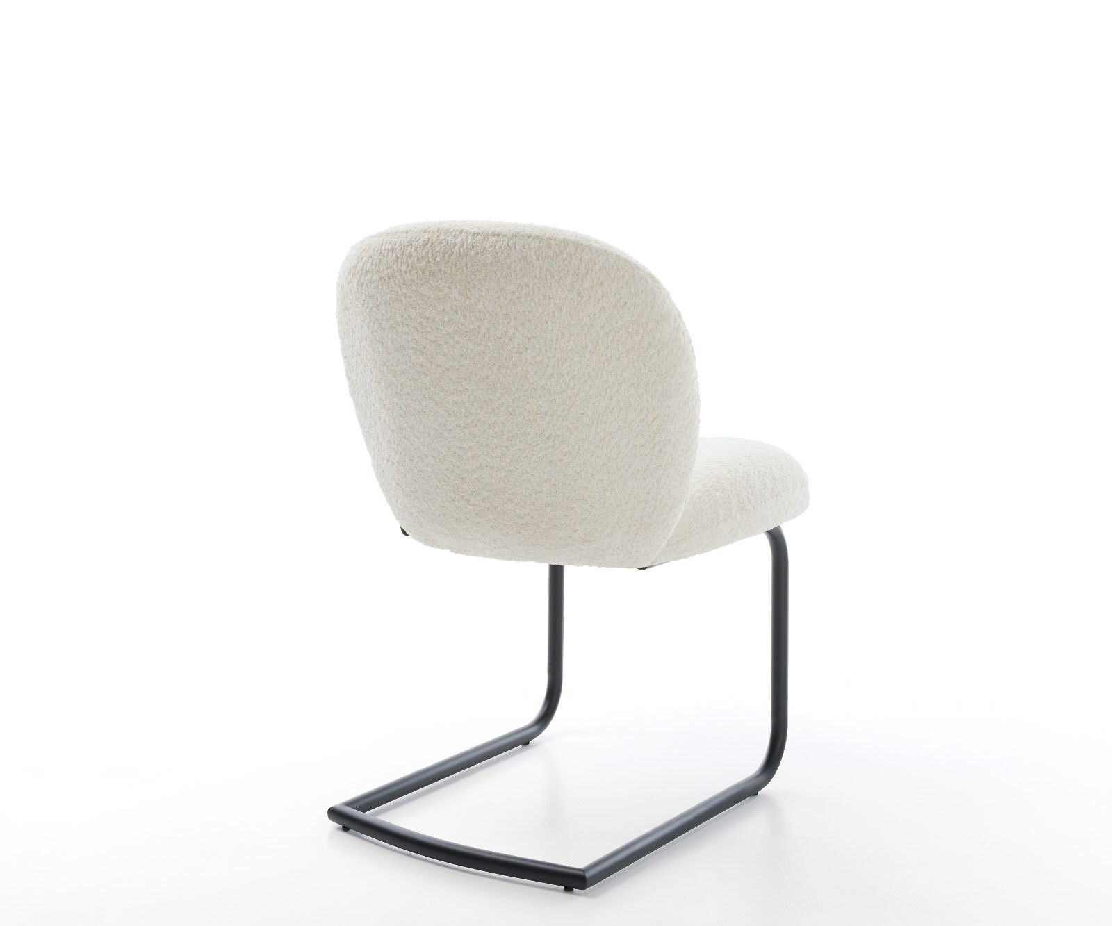 Freischwinger Nube-Flex Bouclé Weiß Freischwinger rund Schwarz Taschenfederkern 4