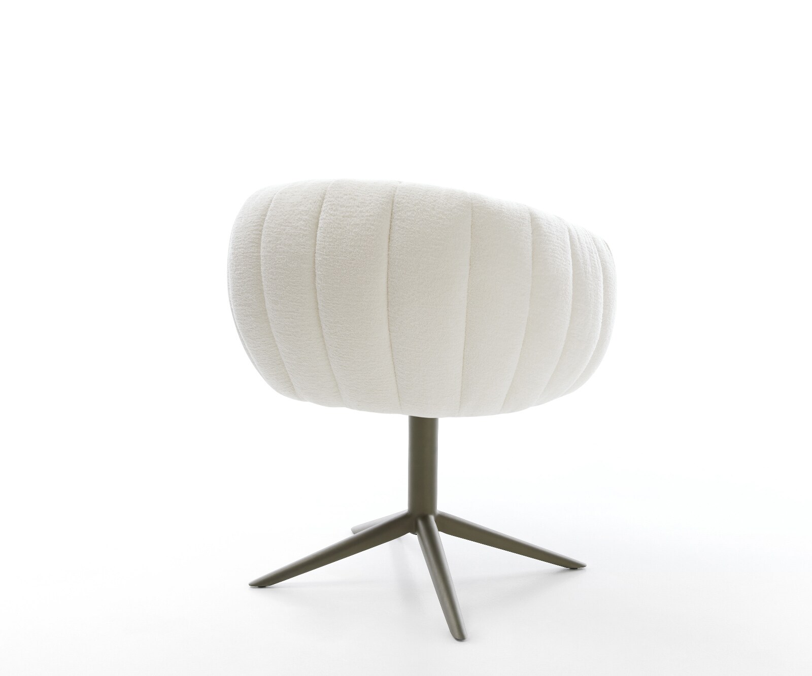 Drehstuhl Jada-Flex Bouclé Soft Beige Fußkreuz Effektfinish Titan 360° drehbar Wippfunktion Taschenfederkern 5