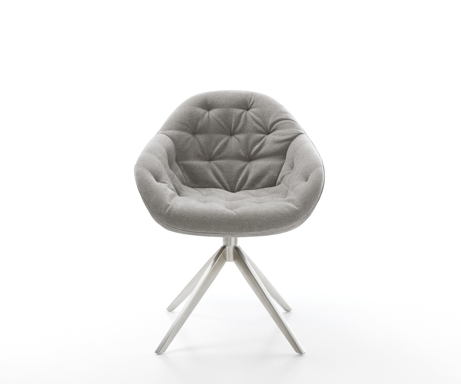 Drehstuhl Gaio-Flex Strukturstoff Soft Grau Kreuzgestell breit Edelstahl 360° drehbar Wippfunktion 2