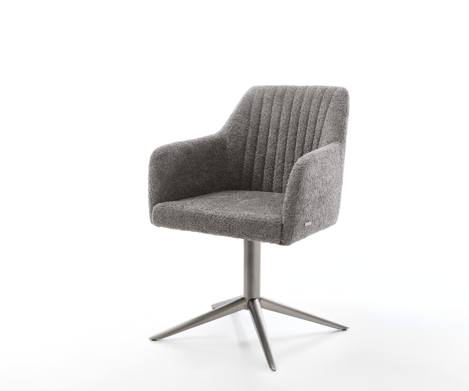 Drehstuhl Pejo-Flex Bouclé Grau Fußkreuz Graphit 360° drehbar Wippfunktion günstig online kaufen