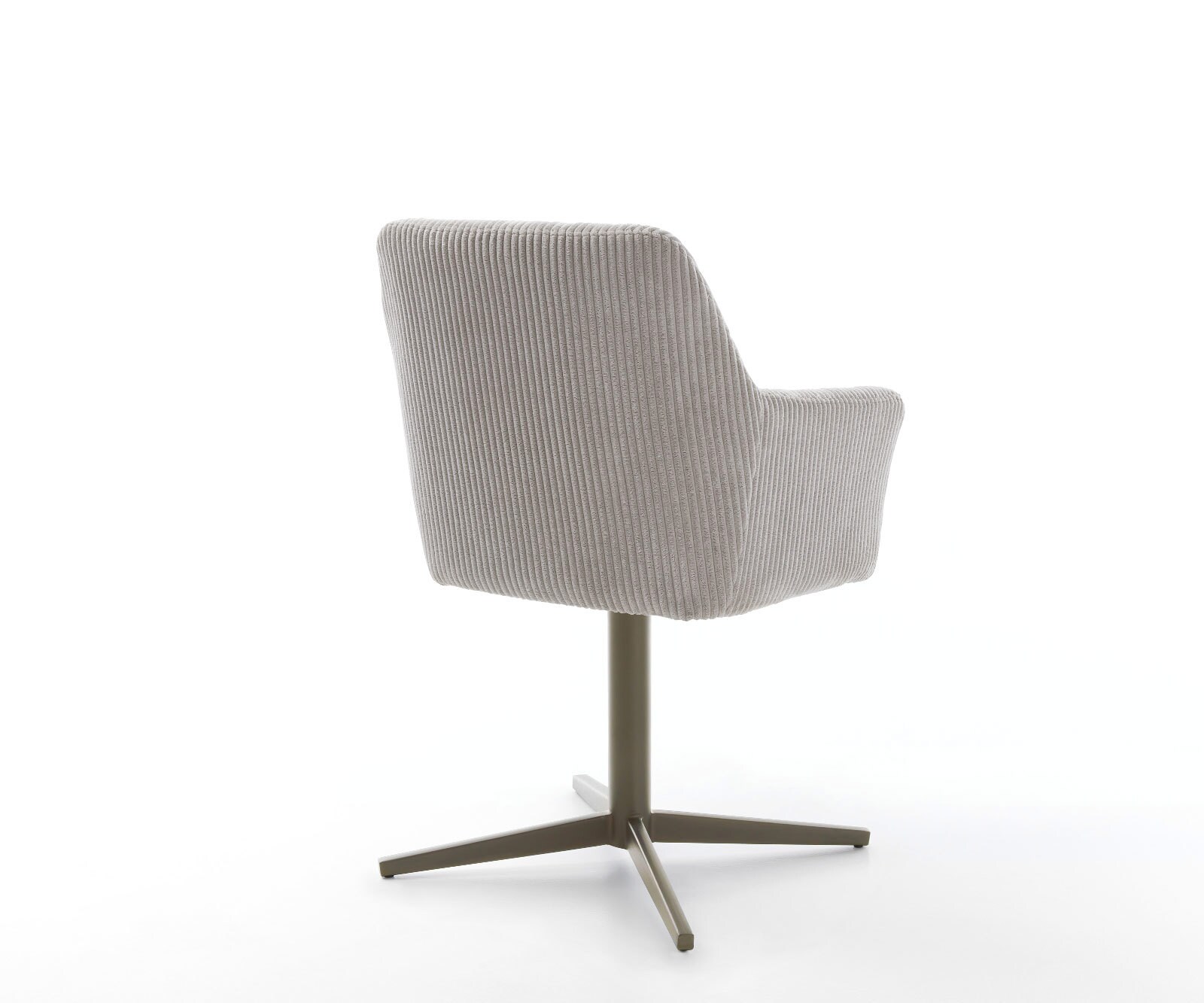 Drehstuhl Xana-Flex mit Armlehnen Cord Silbergrau Fußkreuz Effektfinish Titan 360° drehbar Taschenfederkern 4