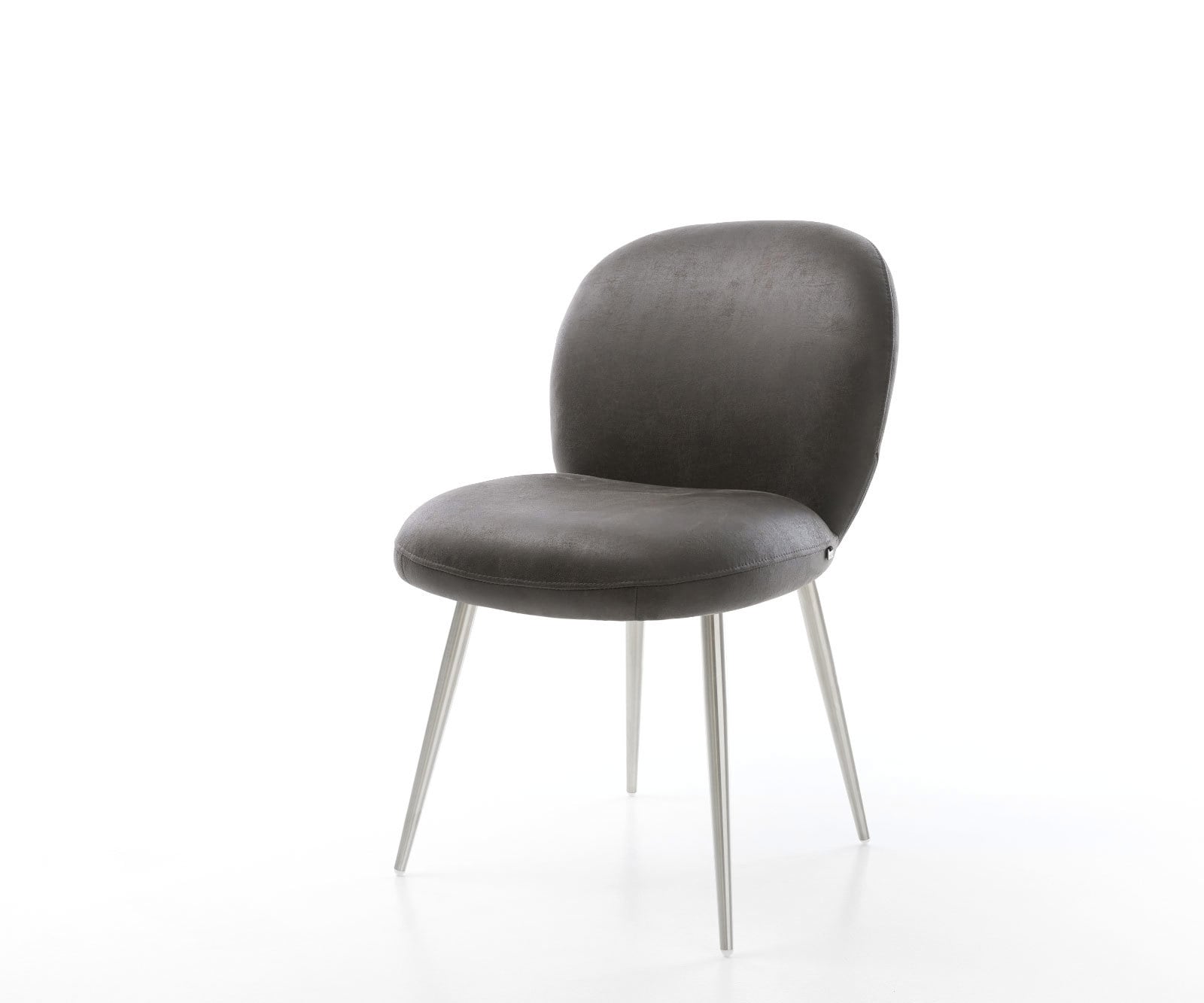 Esszimmerstuhl Nube-Flex Mikrofaser Anthrazit Vintage 4-Fuß konisch Edelstahl Taschenfederkern Esszimmerstuhl Nube-Flex Mikrofaser Anthrazit Vintage 4-Fuß konisch Edelstahl Taschenfederkern