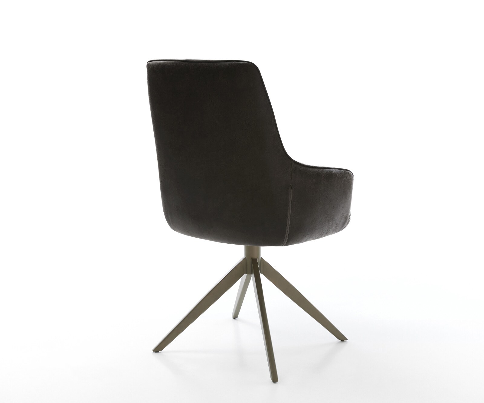 Drehstuhl Zelia-Flex mit Armlehnen Mikrofaser Anthrazit Vintage Kreuzgestell breit Effektfinish Titan 360° drehbar Wippfunktion Taschenfederkern 5