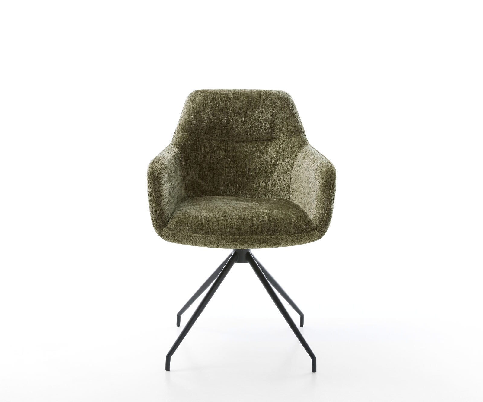 Drehstuhl Pejo-Flex Chenille Olive Kreuzgestell konisch Schwarz 180° drehbar Taschenfederkern 1