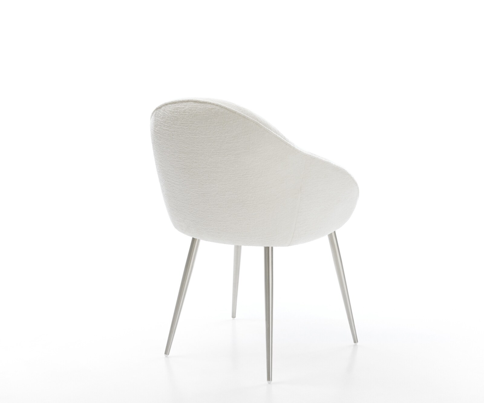 Esszimmerstuhl Gaio-Flex Bouclé Soft Beige 4-Fuß konisch Edelstahl 4