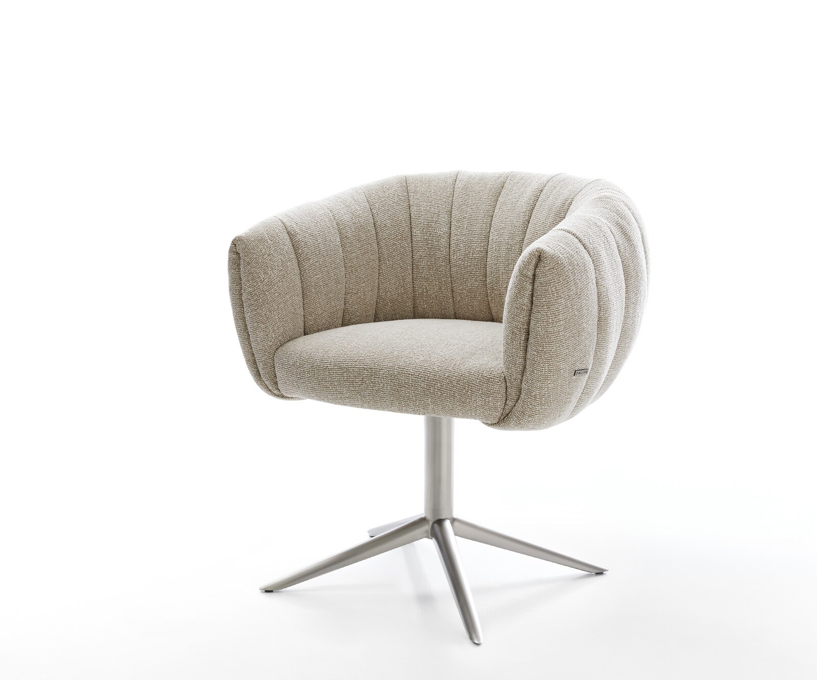 Drehstuhl Jada-Flex Webstoff Soft Beige Fußkreuz Edelstahl 360° drehbar Wip günstig online kaufen