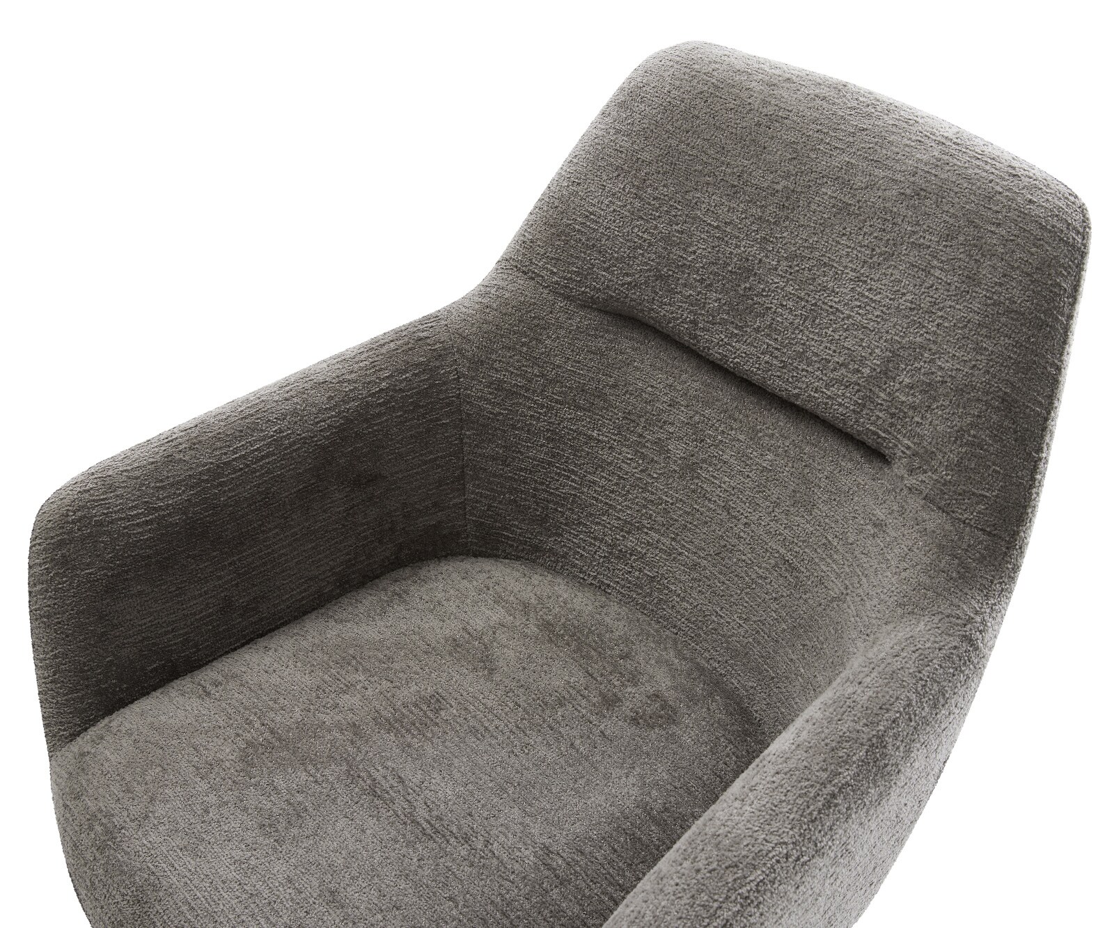 Drehstuhl Pejo-Flex Bouclé Soft Schlamm Holzgestell kantig Natur 180° drehbar Taschenfederkern 4