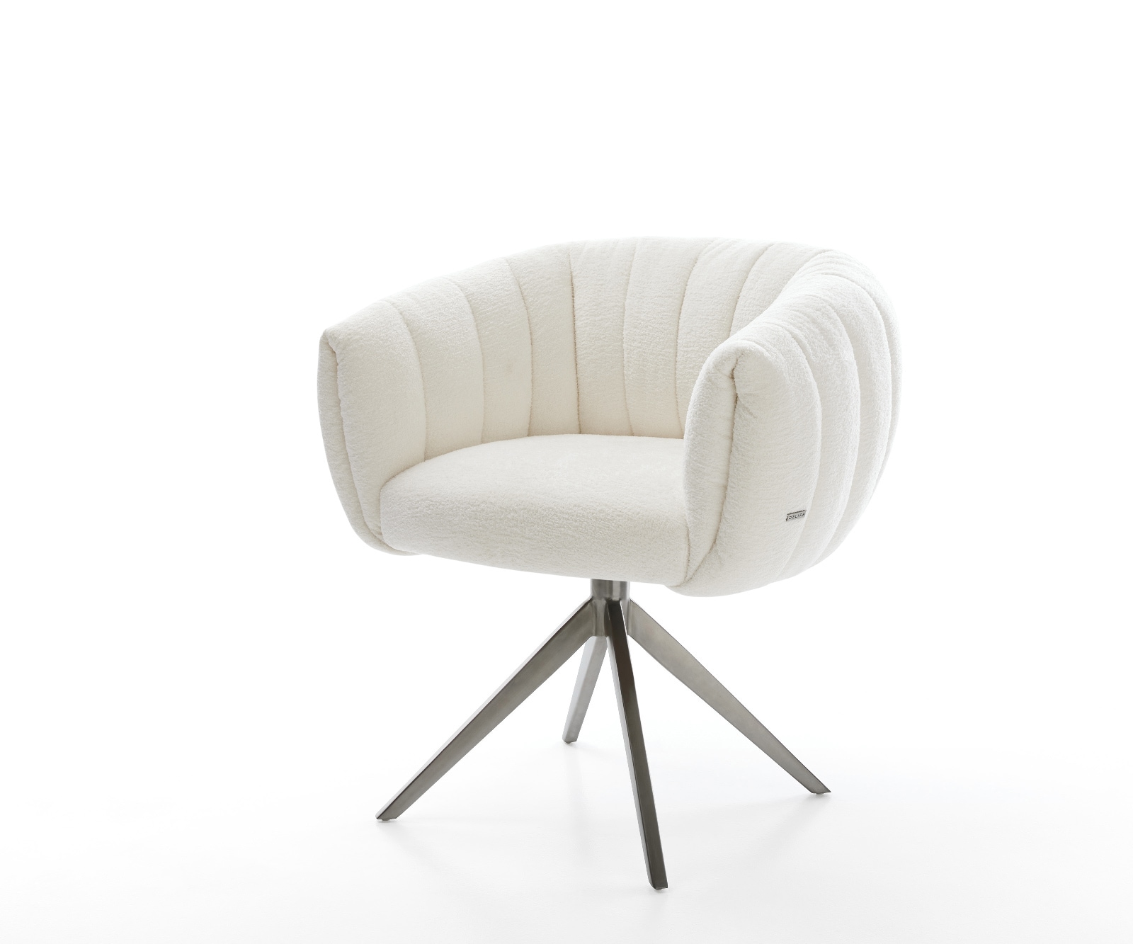 Drehstuhl Jada-Flex Bouclé Soft Beige Kreuzgestell breit Graphit 360° drehbar Wippfunktion Taschenfederkern