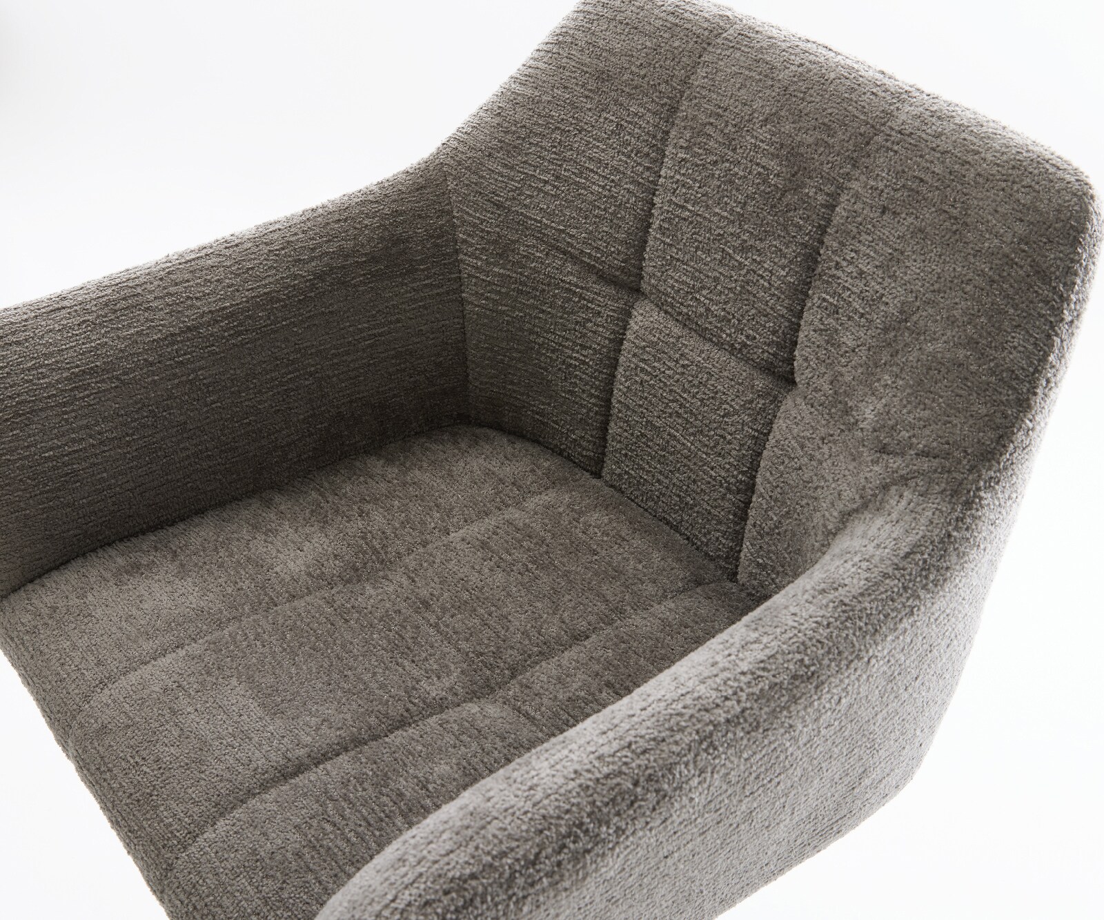 Barstuhl Yulo-Flex Bouclé Soft Schlamm Drehfuß höhenverstellbar Metall Titanfarben 4