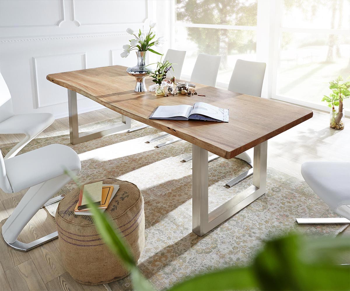 Esstischplatte Edge 260x100cm Akazie Natur Live-Edge 5