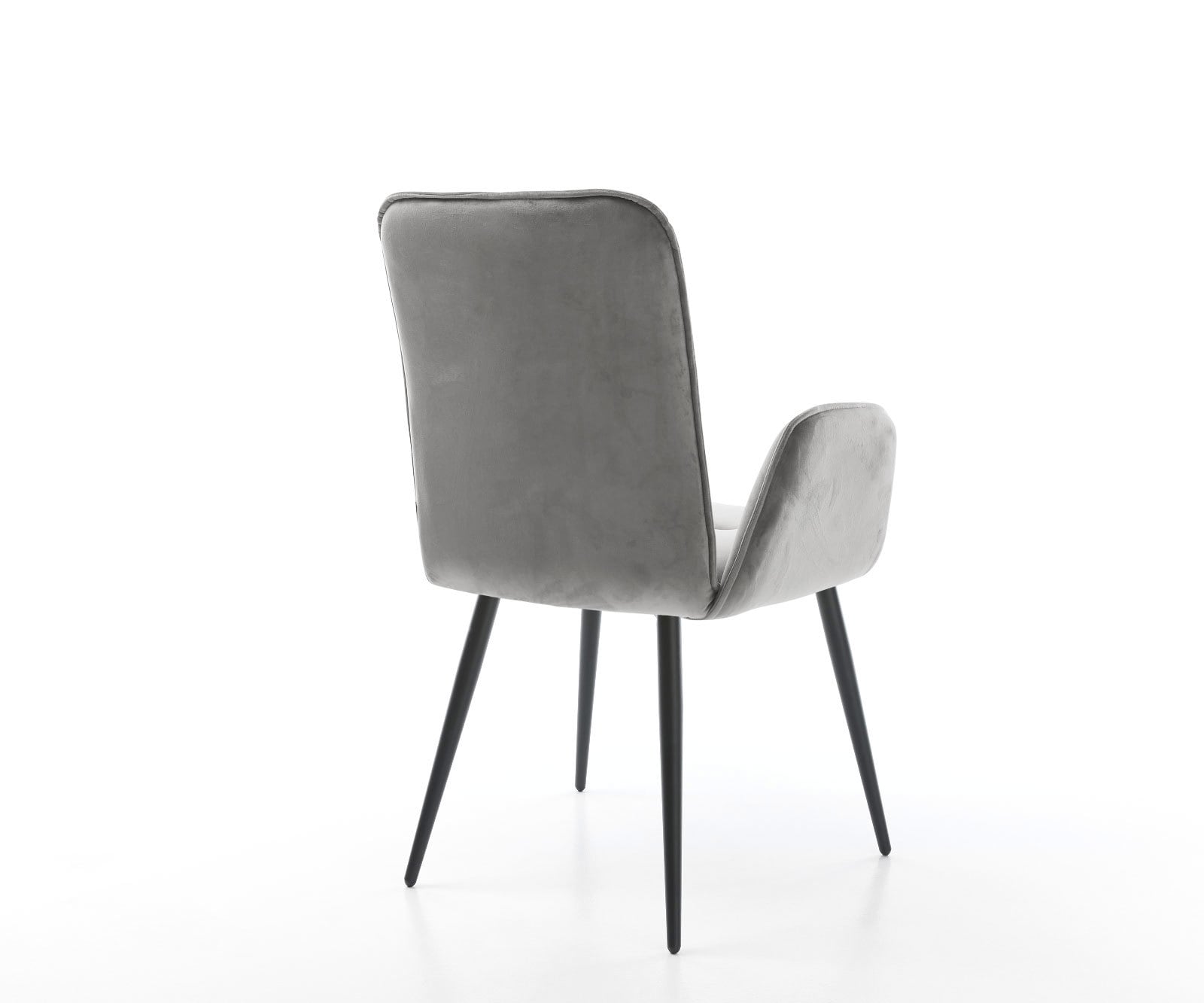 Esszimmerstuhl Vinja-Flex Samt Grau 4-Fuß konisch Schwarz 4 Esszimmerstuhl Vinja-Flex Samt Grau 4-Fuß konisch Schwarz 4