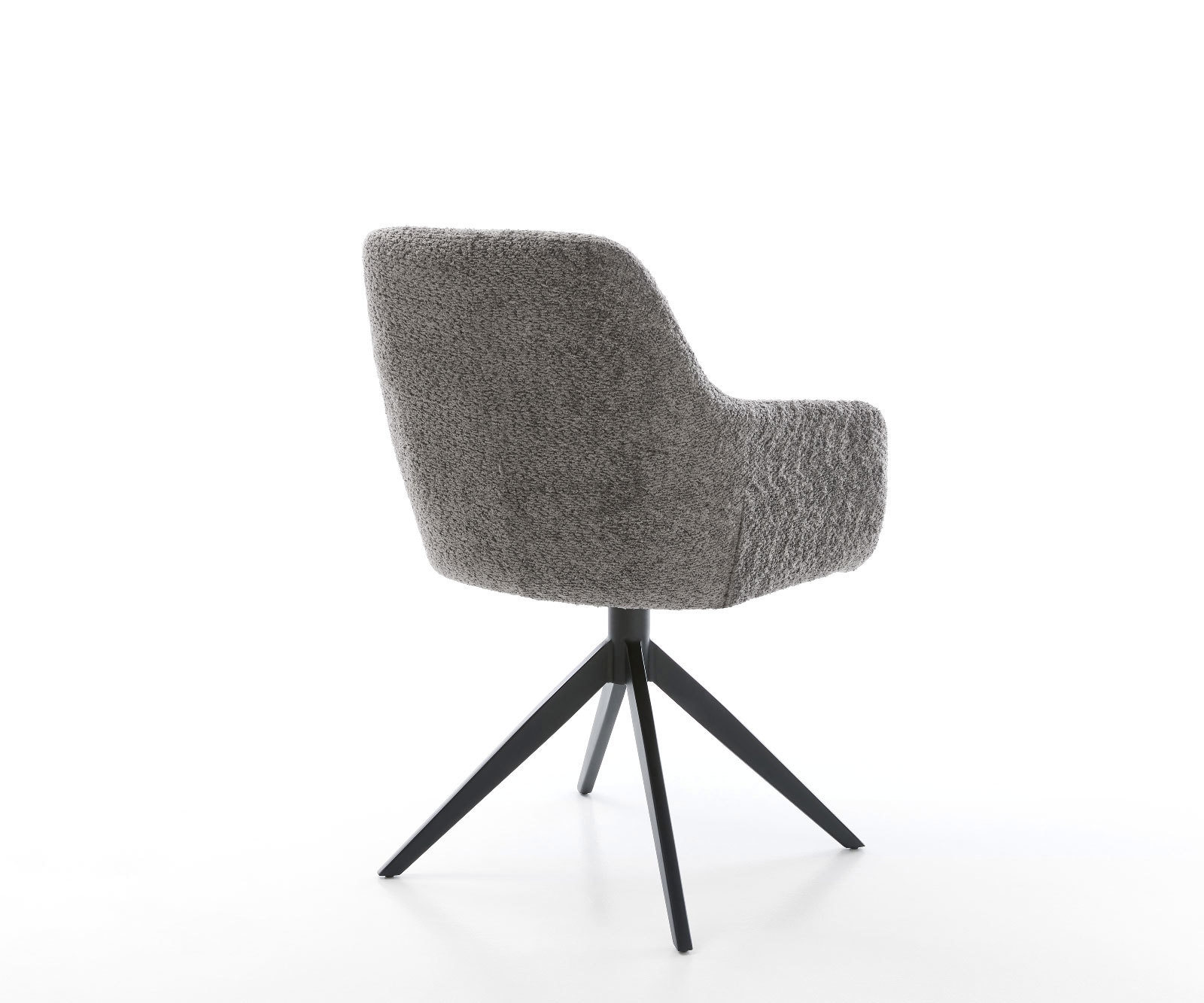 Drehstuhl Pejo-Flex Bouclé Grau Kreuzgestell breit Schwarz 360° drehbar Wippfunktion Taschenfederkern 4