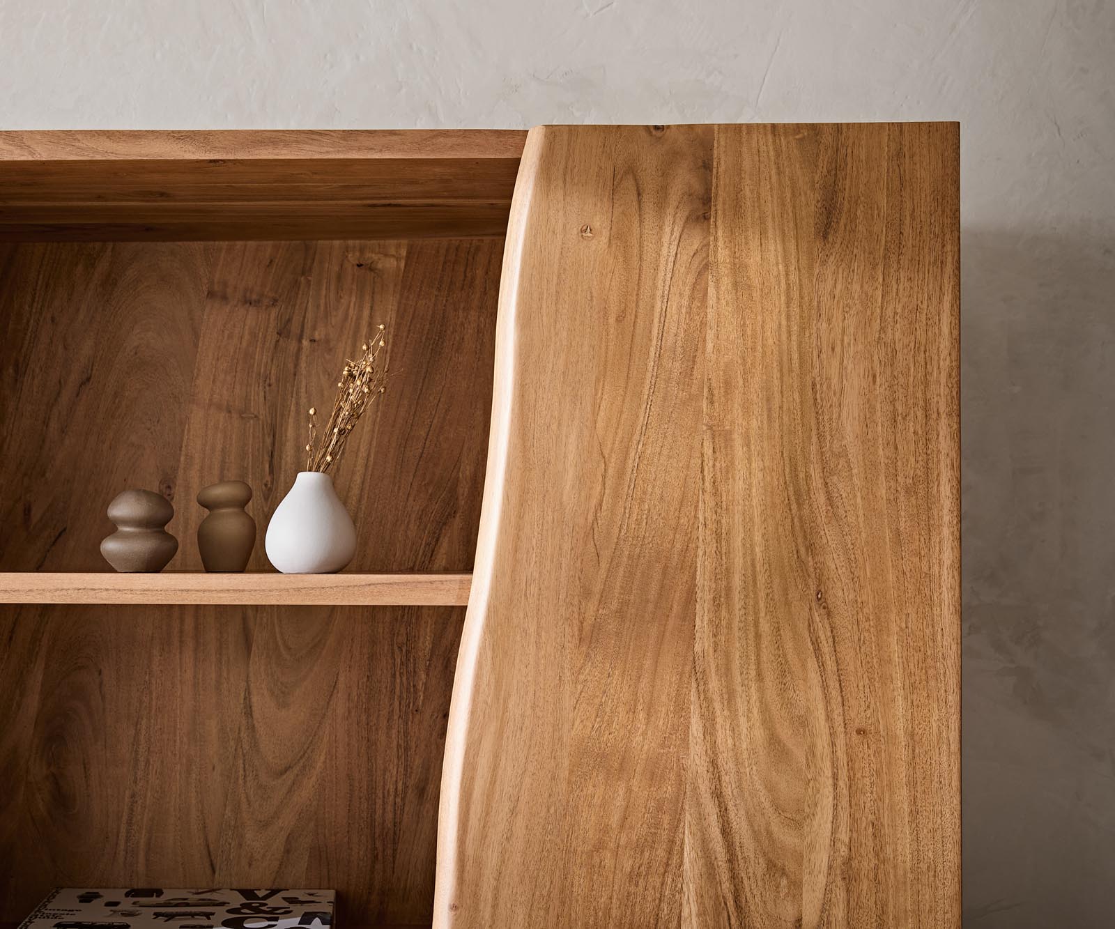Regal Live-Edge 140x195 cm Akazie Natur 2 Türen 5