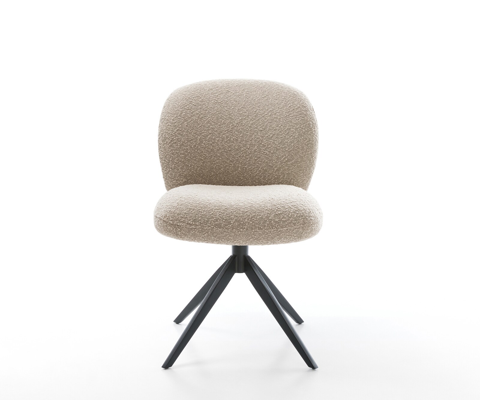 Drehstuhl Nube-Flex Bouclé Schlamm Kreuzgestell breit Schwarz 360° drehbar Wippfunktion Taschenfederkern 2