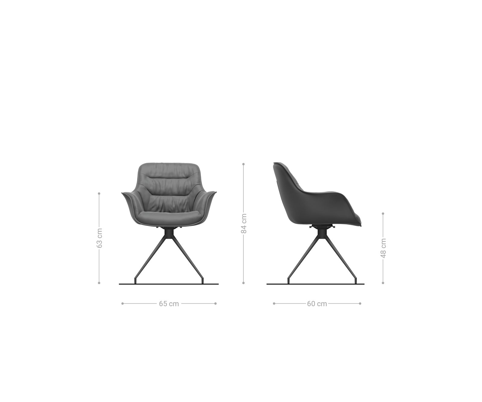 Esszimmerstuhl Kaira-Flex Strukturstoff Soft Grau Kreuzgestell konisch Edelstahl 6