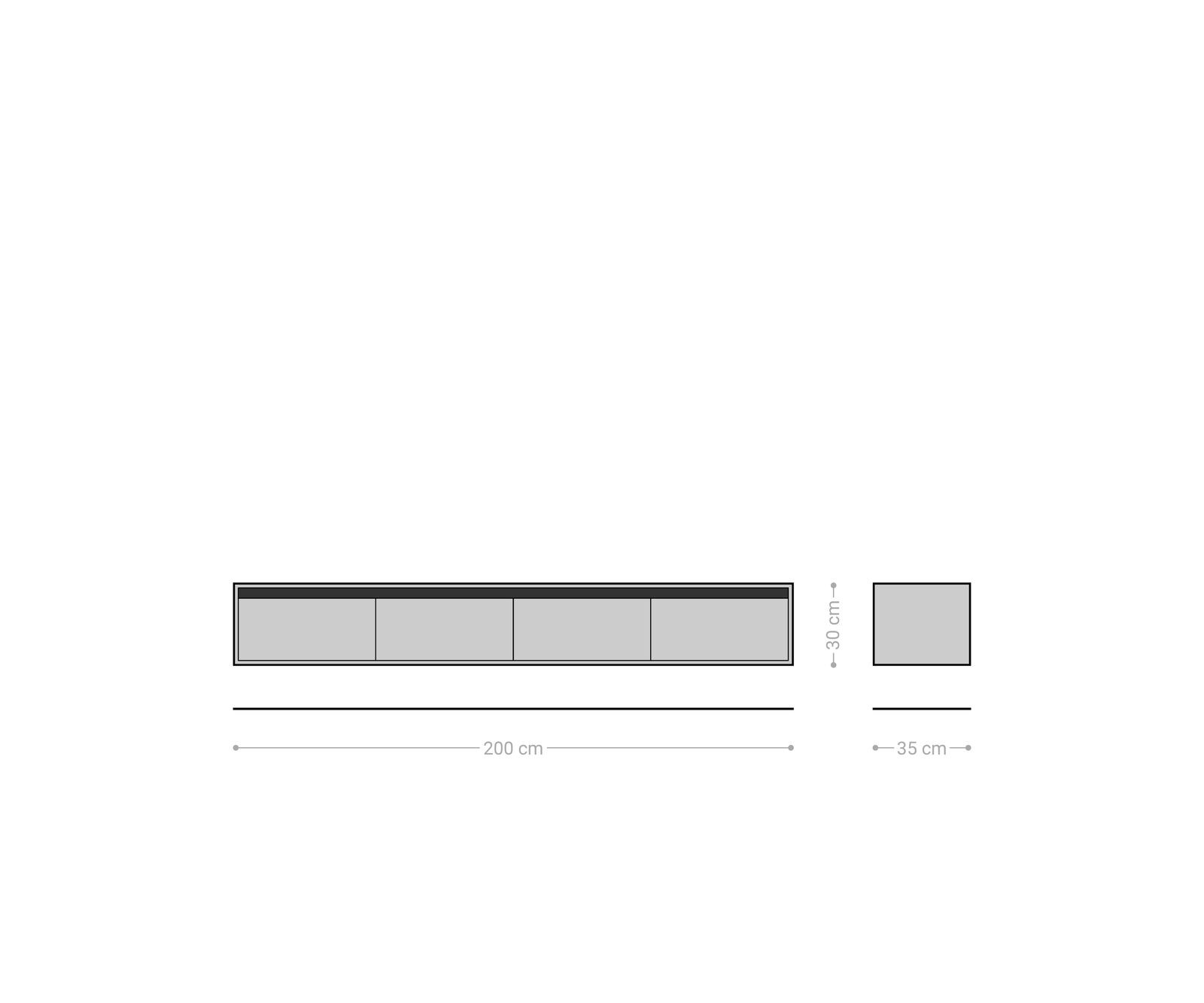 Designer-Lowboard Stonegrace 200 cm Eiche Natur Schiefer 4 Schübe Schwebend 6