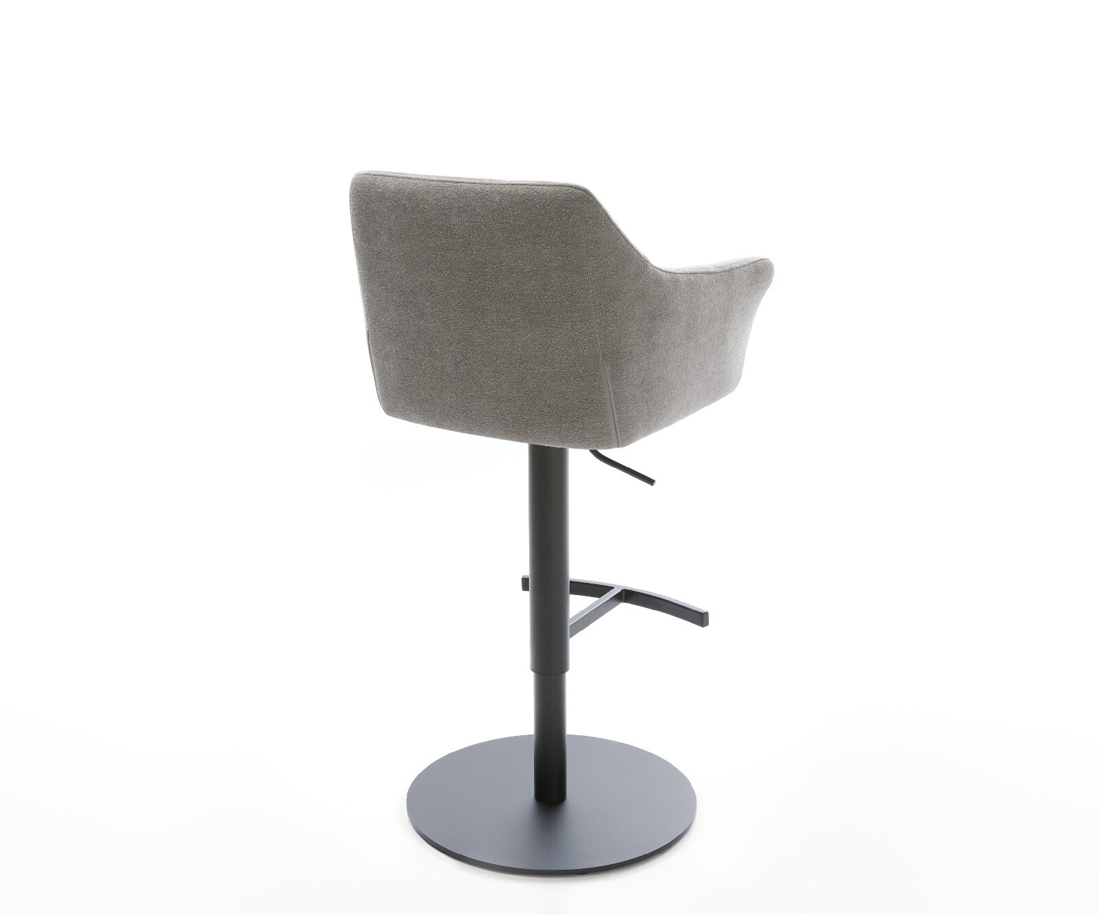 Barstuhl Yulo-Flex Strukturstoff Soft Grau Drehfuß höhenverstellbar Metall Schwarz 5