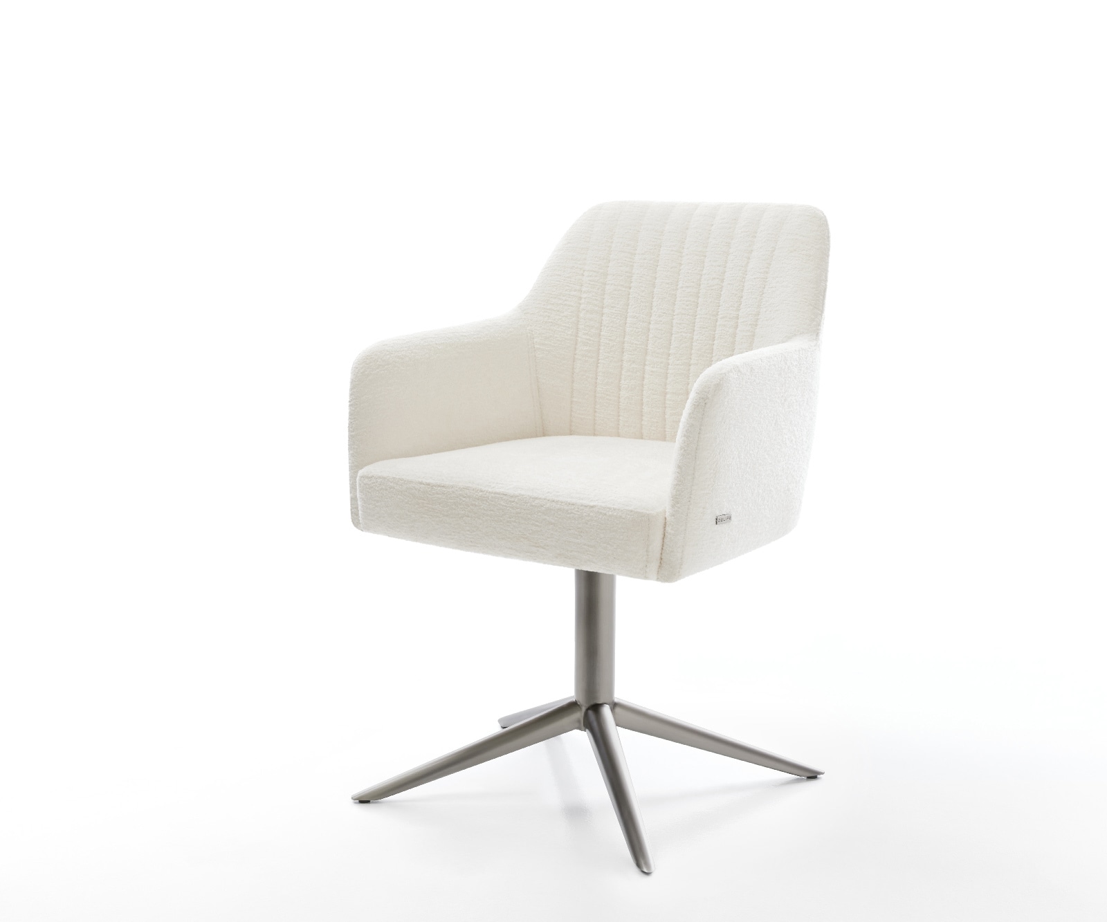 Drehstuhl Greg-Flex Bouclé Soft Beige Fußkreuz Graphit 360° drehbar Wippfunktion Taschenfederkern 1