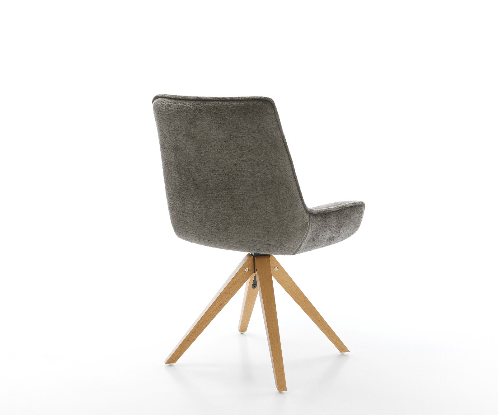 Drehstuhl Taimi-Flex Bouclé Soft Schlamm Holzgestell kantig Natur 360° drehbar 4