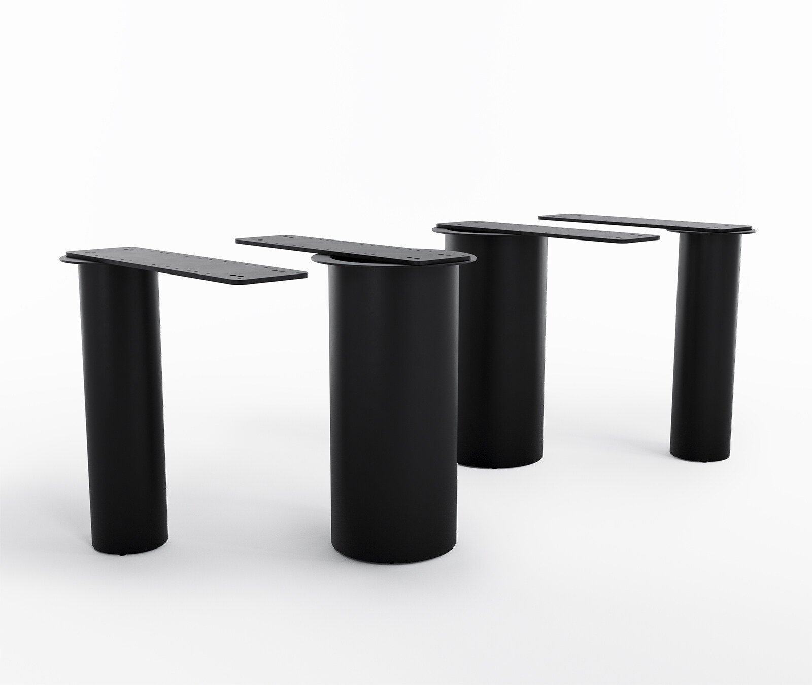 DELIFE Tischgestell Pilier Metall Schwarz für Tischplatten ab 200 cm