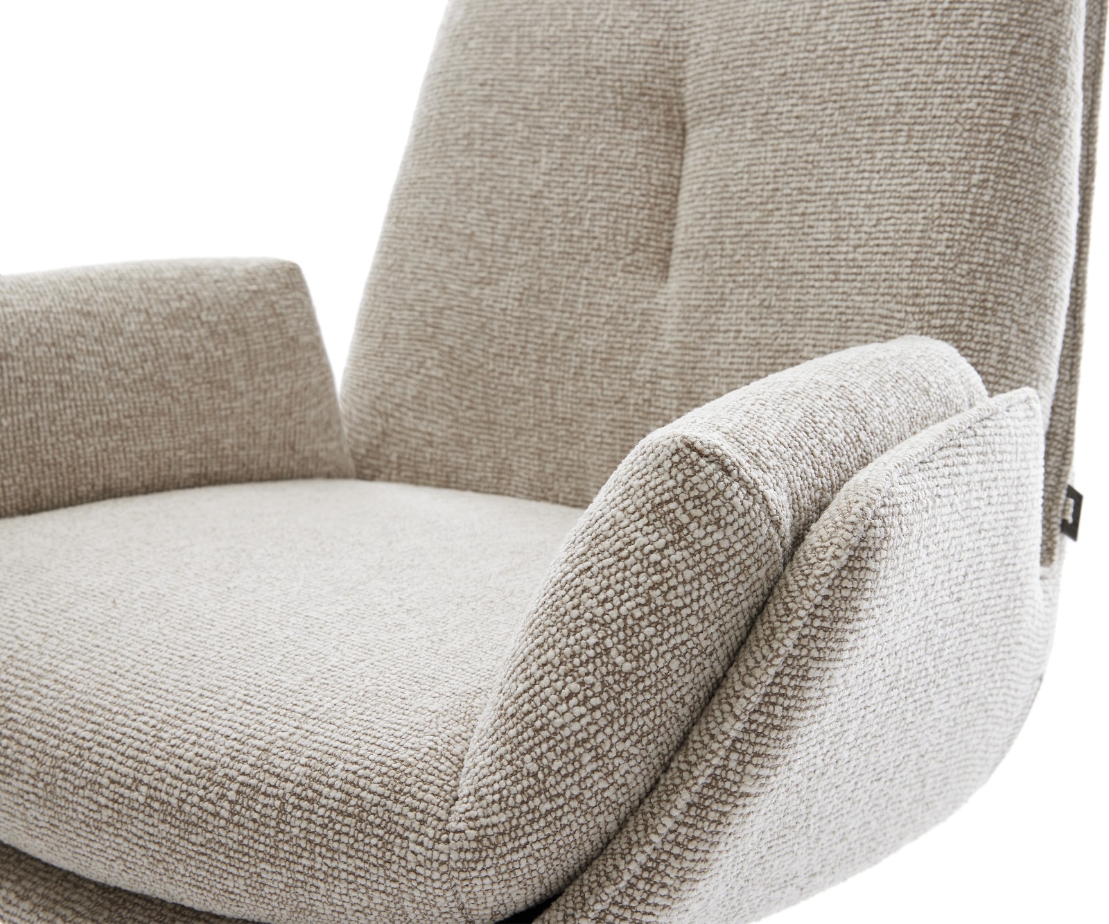 Drehstuhl Clea-Flex Webstoff Soft Beige Fußkreuz Effektfinish Titan 360° drehbar Wippfunktion 3