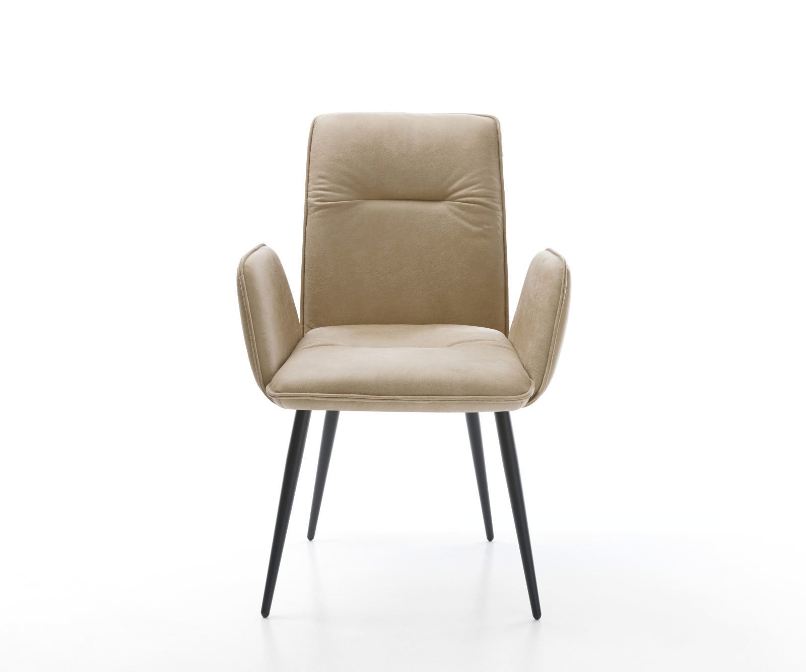 Esszimmerstuhl Vinja-Flex Mikrofaser Beige Vintage 4-Fuß konisch Schwarz 1 Esszimmerstuhl Vinja-Flex Mikrofaser Beige Vintage 4-Fuß konisch Schwarz 1