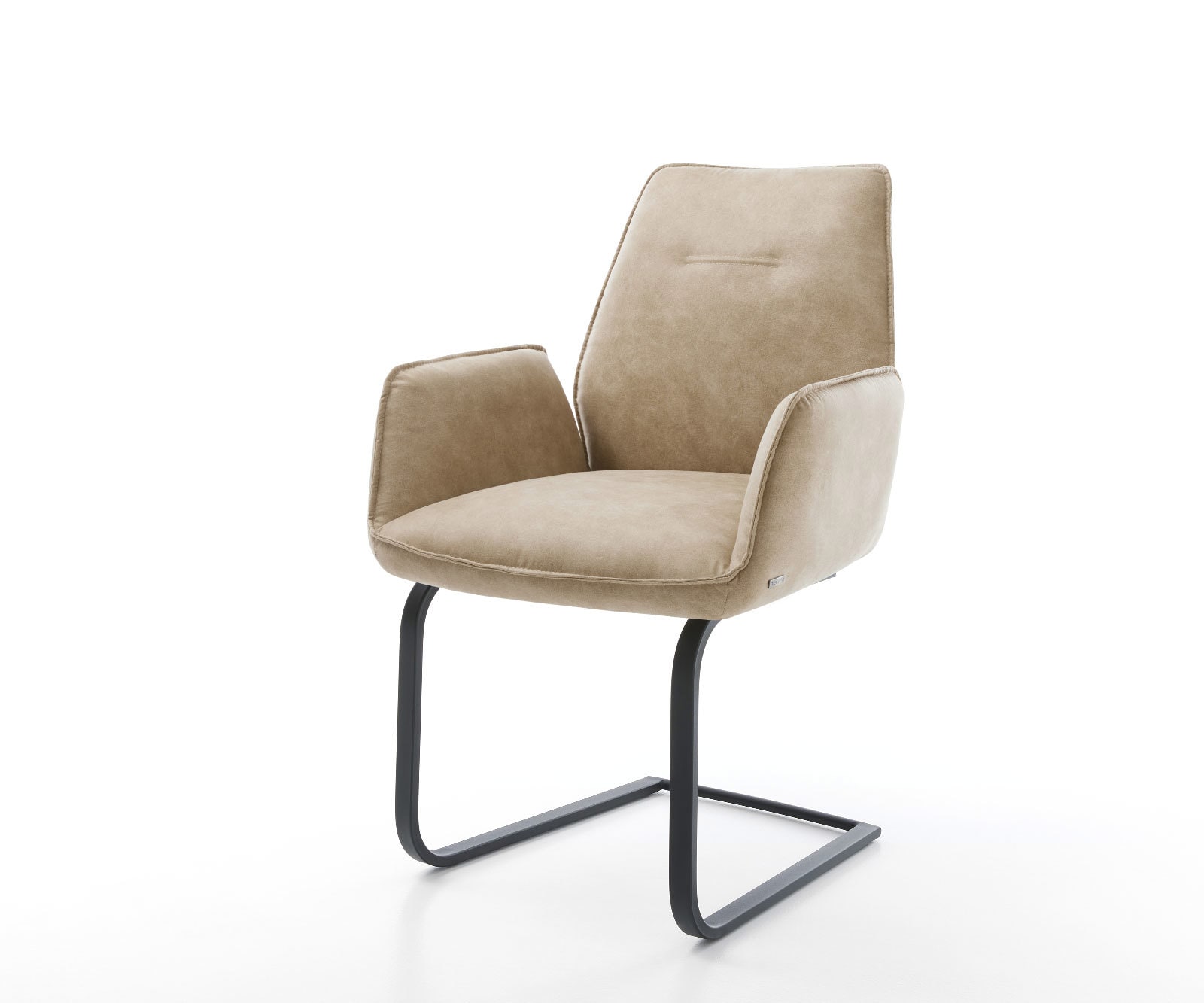 Freischwinger Zoa-Flex Mikrofaser Beige Vintage Freischwinger flach Schwarz Taschenfederkern