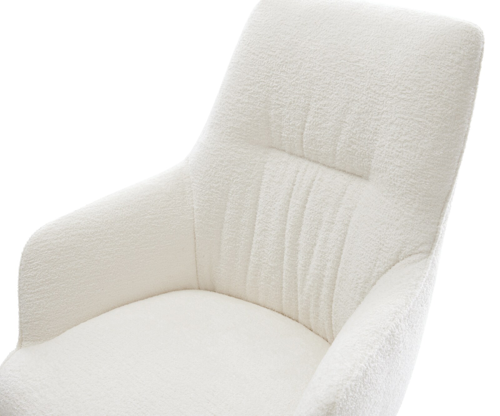 Freischwinger Zelia-Flex mit Armlehnen Bouclé Soft Beige Freischwinger flach Effektfinish Titan Taschenfederkern 4