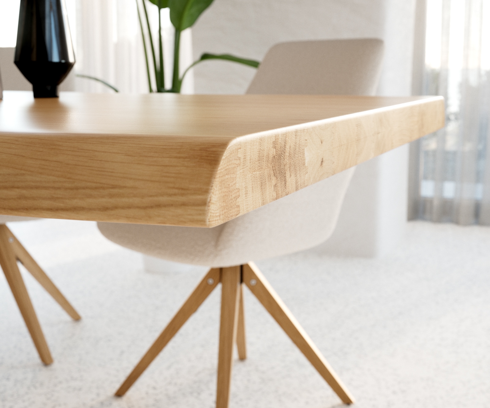 Esstisch Edge 200x100 Eiche Natur Kreuzgestell Rechteck Edelstahl Live-Edge 4 Esstisch Edge 200x100 Eiche Natur Kreuzgestell Rechteck Edelstahl Live-Edge 4