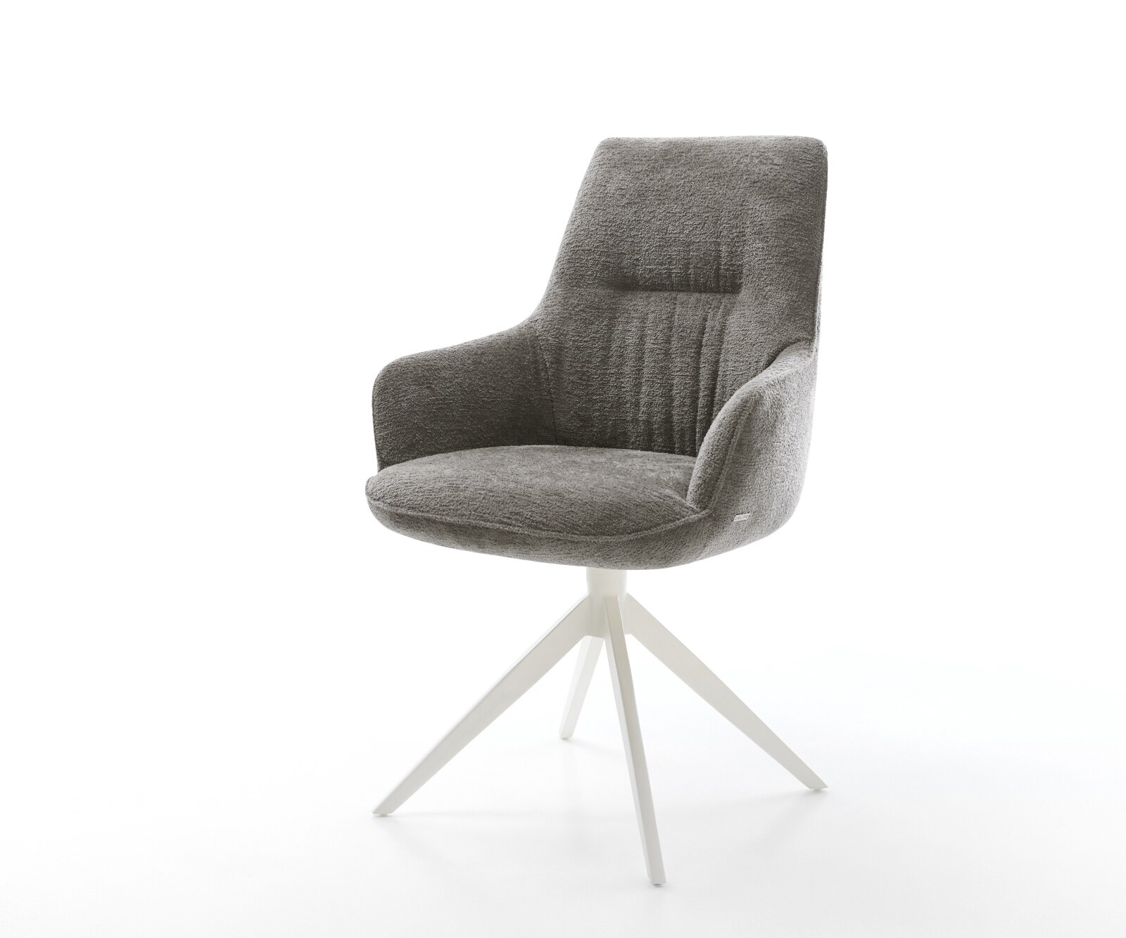 Drehstuhl Zelia-Flex mit Armlehnen Bouclé Soft Schlamm Kreuzgestell breit W günstig online kaufen