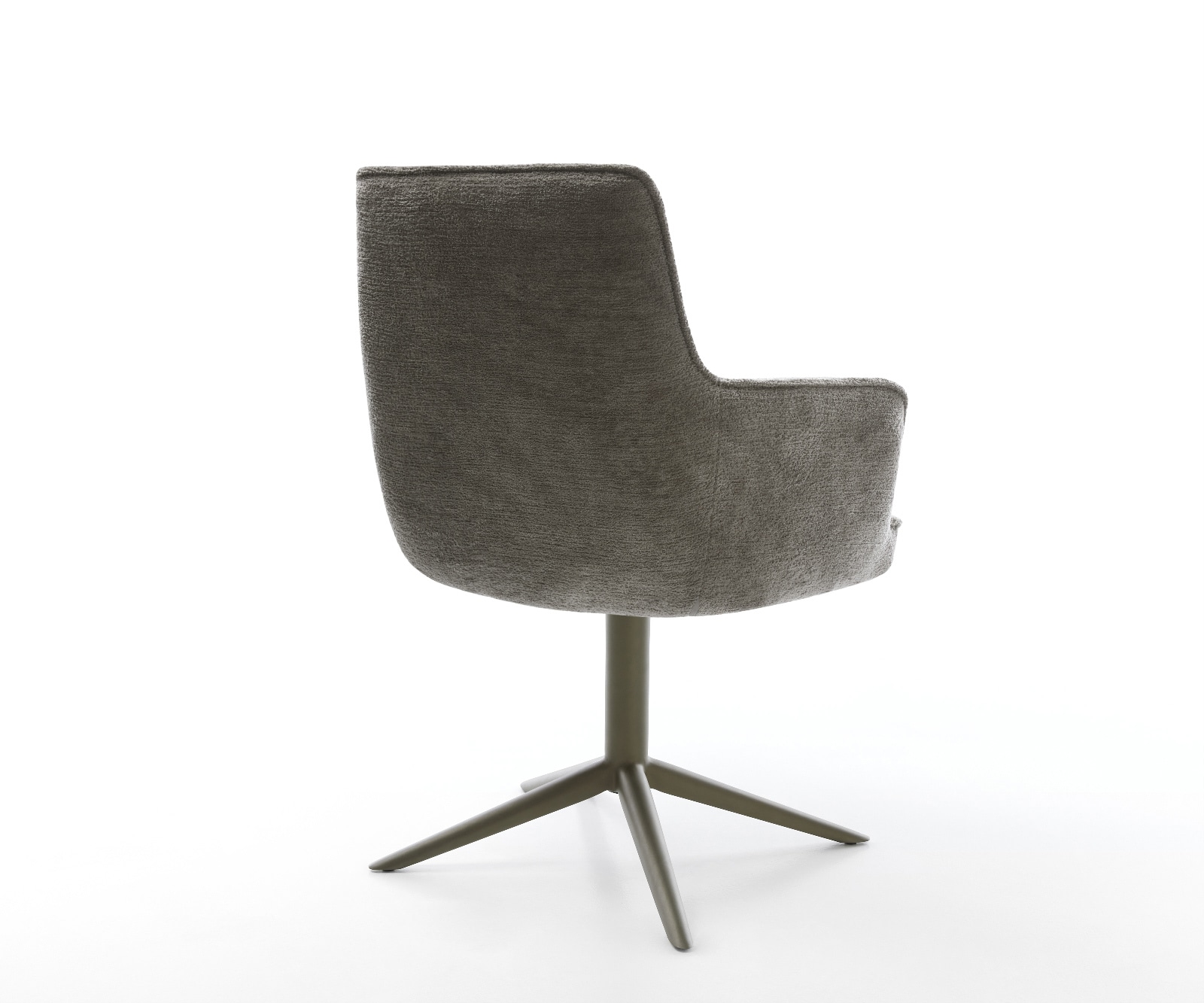 Drehstuhl Heira-Flex mit Armlehnen Bouclé Soft Schlamm Fußkreuz Effektfinish Titan 360° drehbar Wippfunktion Taschenfederkern 4