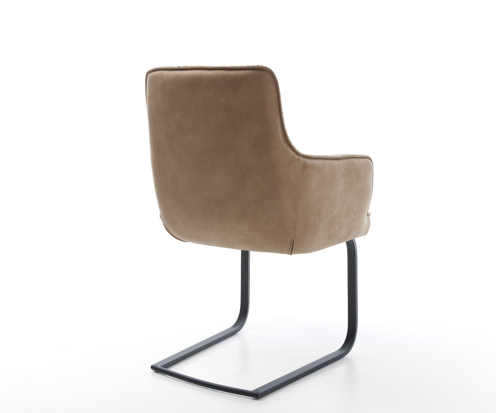 Freischwinger Heira-Flex mit Armlehnen Materialmix Schlamm Freischwinger flach Schwarz Taschenfederkern 5