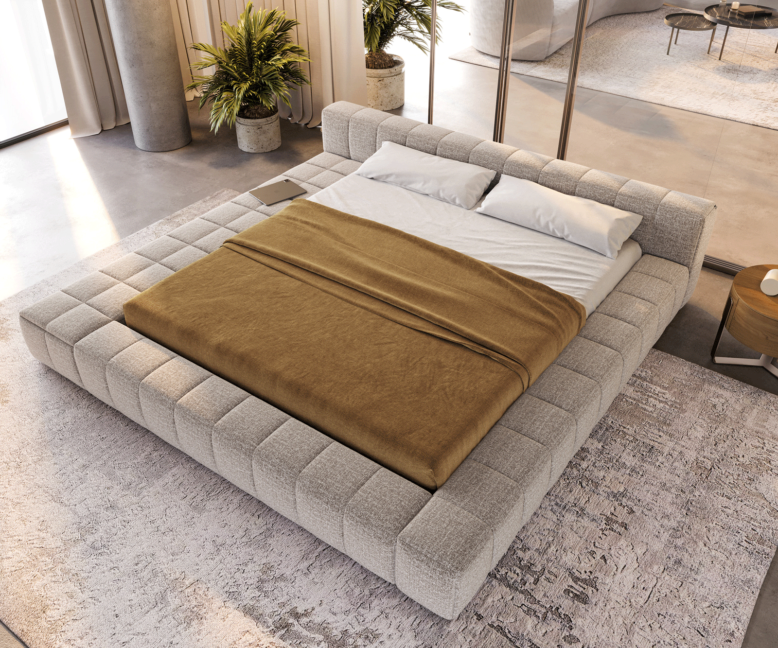 Polsterbettgestell Espazio 180x200 cm Webstoff Soft Beige 5