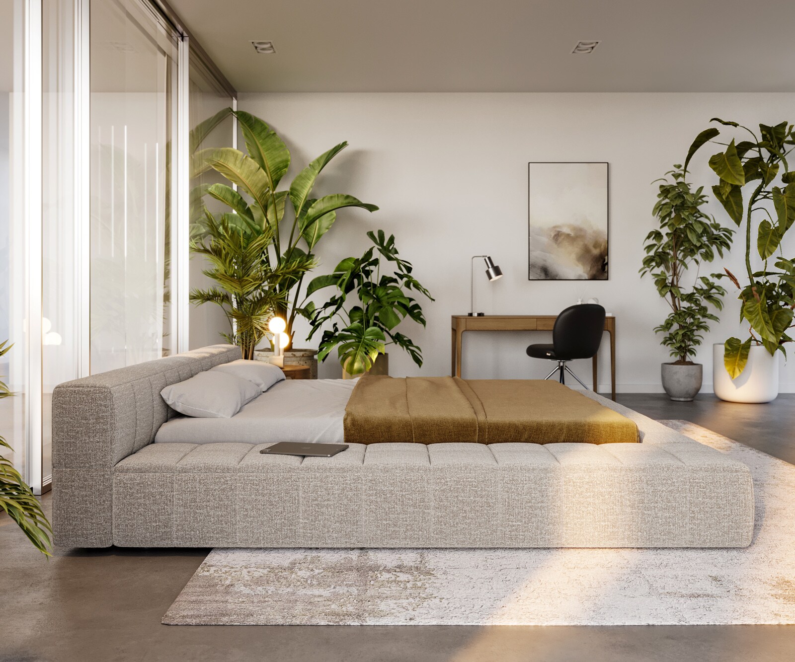 Polsterbettgestell Espazio 180x200 cm Webstoff Soft Beige 4