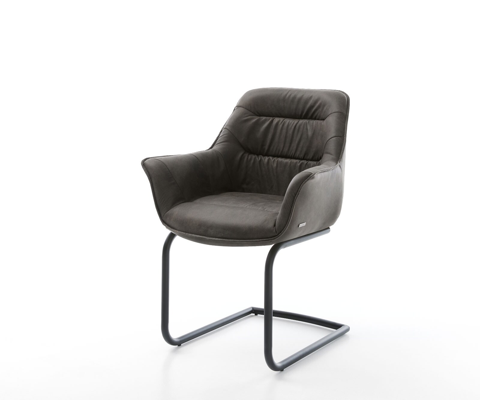 Freischwinger Kaira-Flex Mikrofaser Anthrazit Vintage Freischwinger rund Schwarz