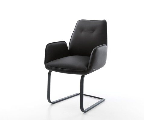 Freischwinger Zoa-Flex Echt-Leder Schwarz Freischwinger flach Schwarz Taschenfederkern