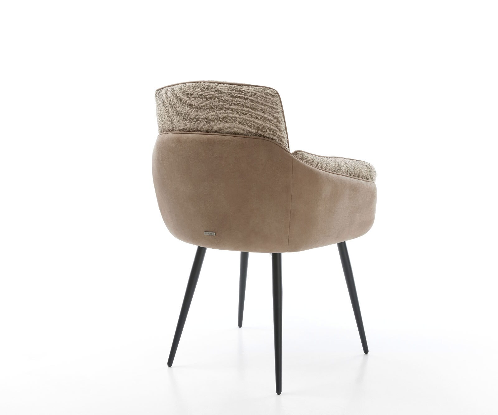 Esszimmerstuhl Luan-Flex mit Armlehnen Materialmix Schlamm 4-Fuß konisch Schwarz 3