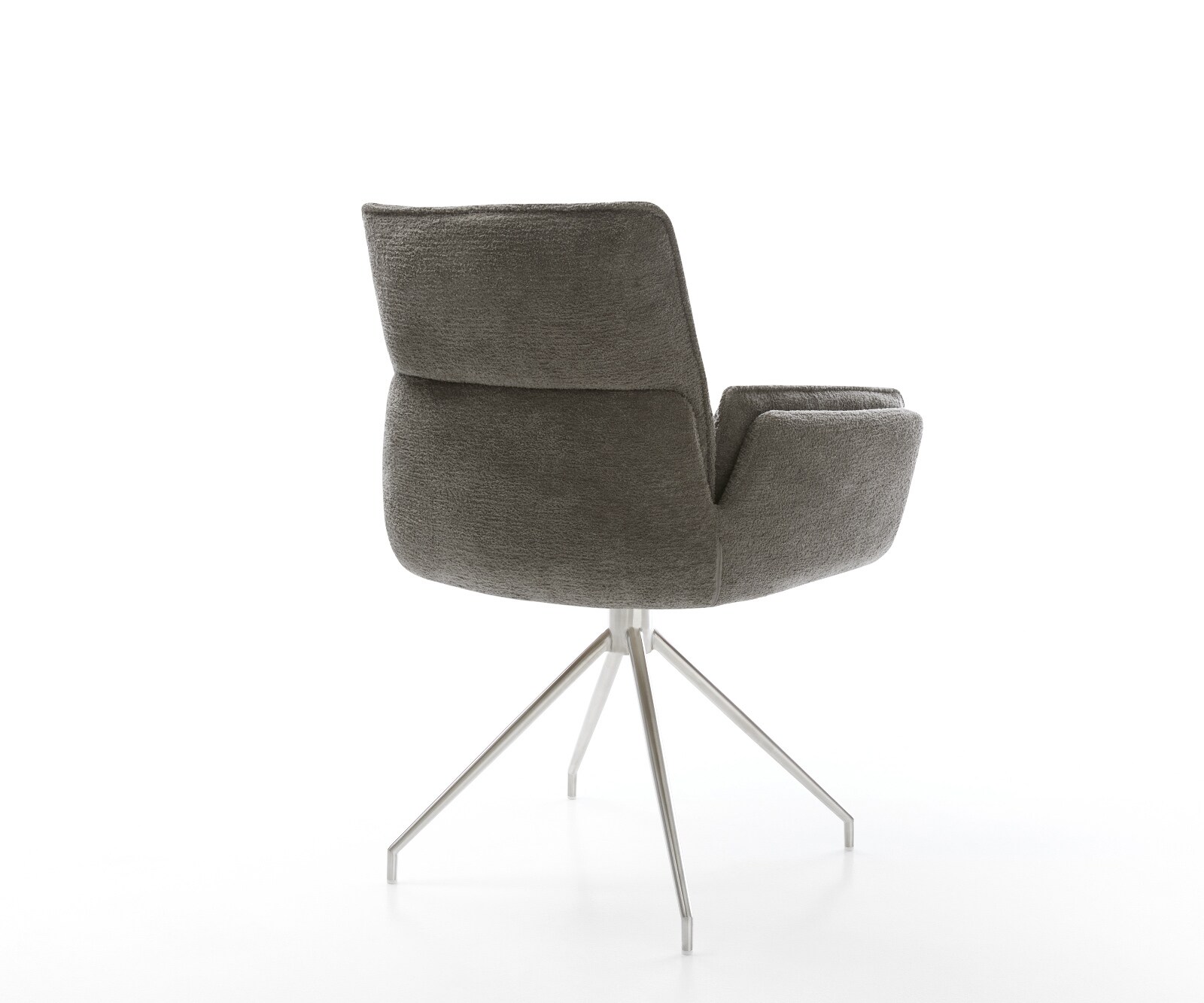 Esszimmerstuhl Nela-Flex Bouclé Soft Schlamm Kreuzgestell konisch Edelstahl 5