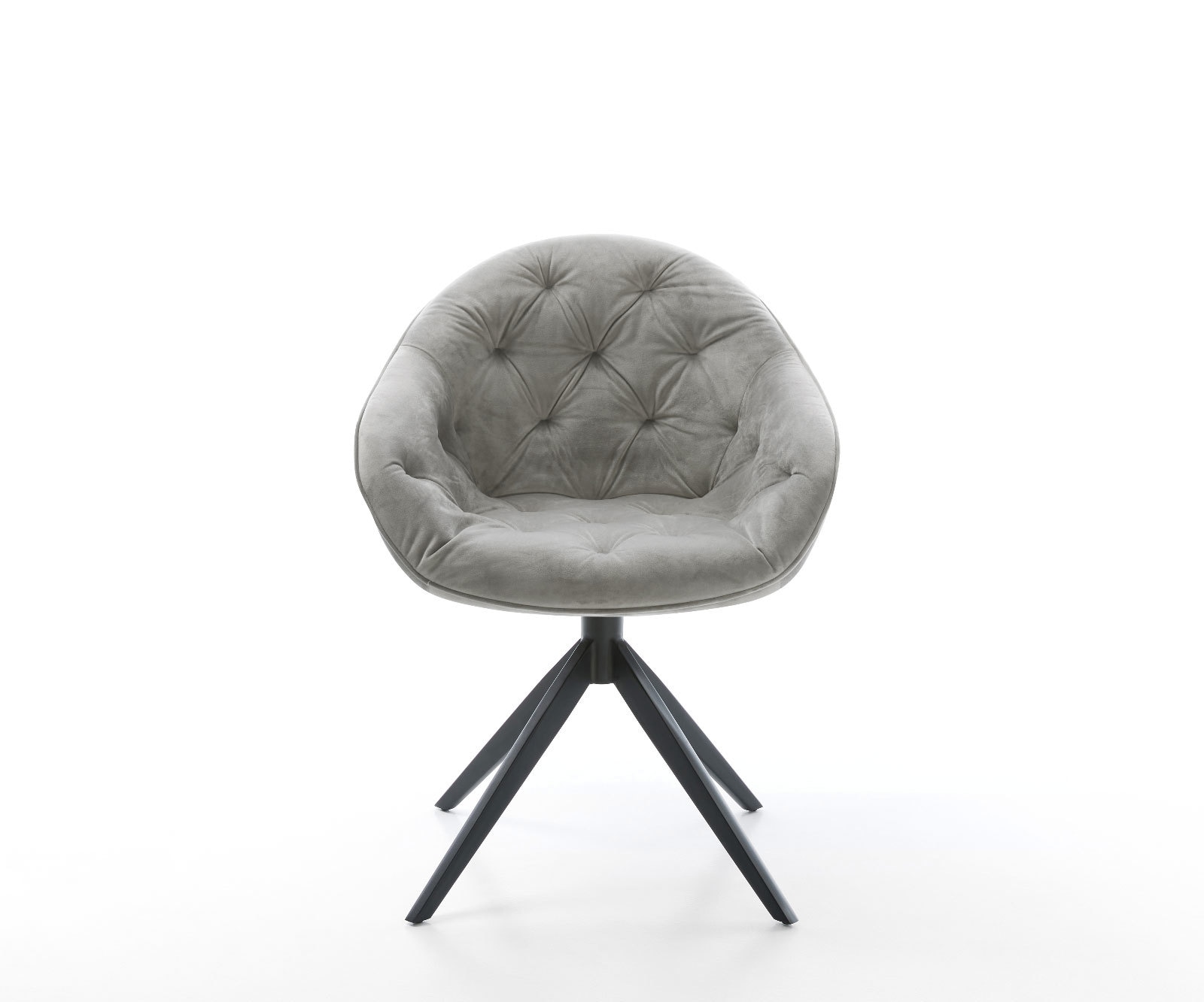 Drehstuhl Gaio-Flex Samt Grau Kreuzgestell breit Schwarz 360° drehbar Wippfunktion 1 Drehstuhl Gaio-Flex Samt Grau Kreuzgestell breit Schwarz 360° drehbar Wippfunktion 1