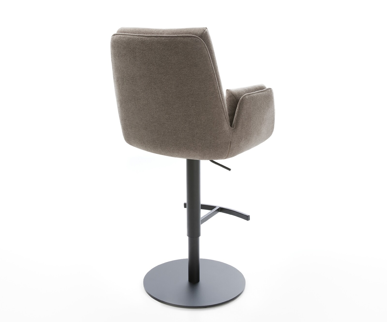Barstuhl Clea-Flex Strukturstoff Soft Taupe Drehfuß höhenverstellbar Metall Schwarz 4