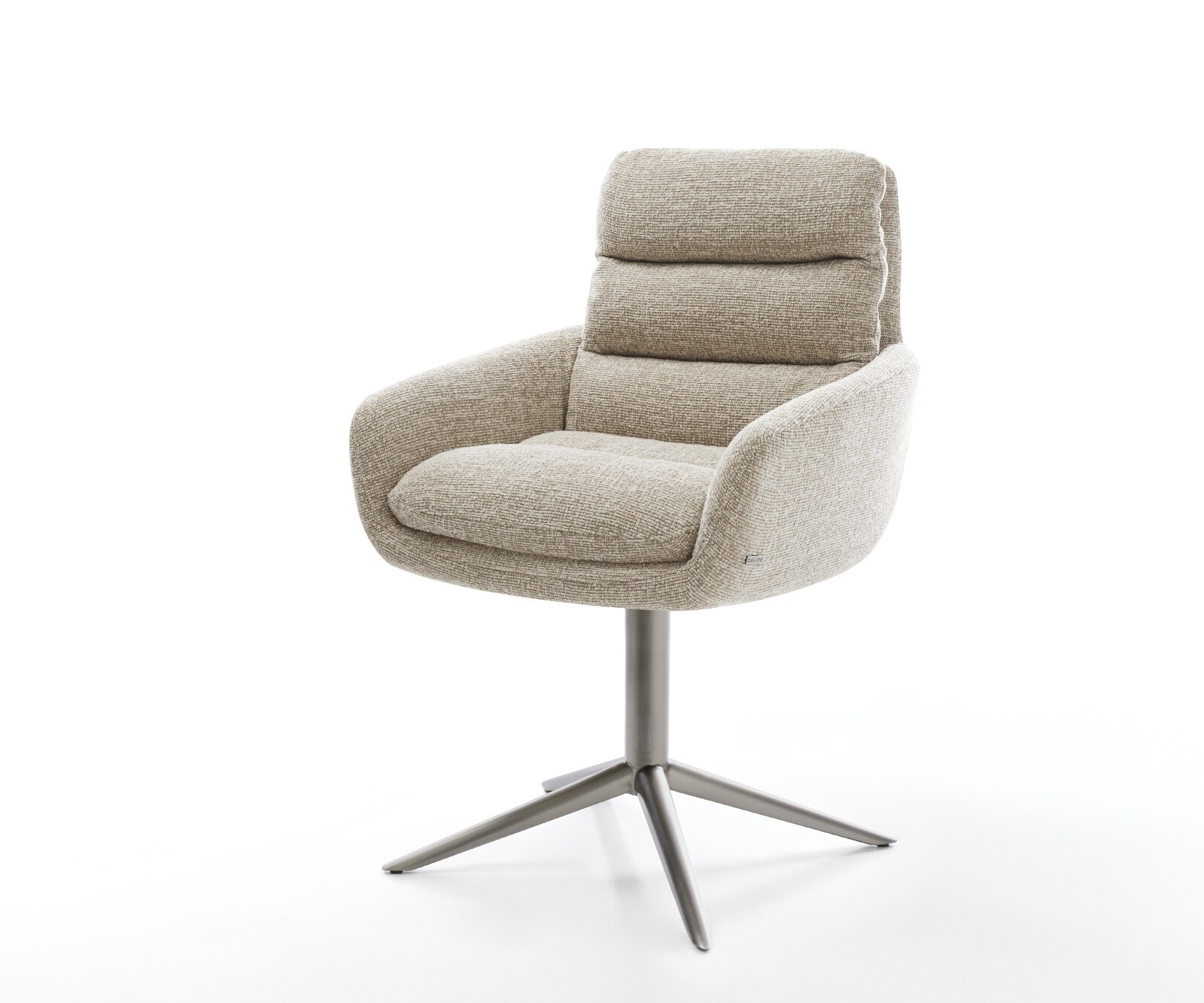 Drehstuhl Abelia-Flex mit Armlehnen Webstoff Soft Beige Fußkreuz Graphit 360° drehbar Wippfunktion